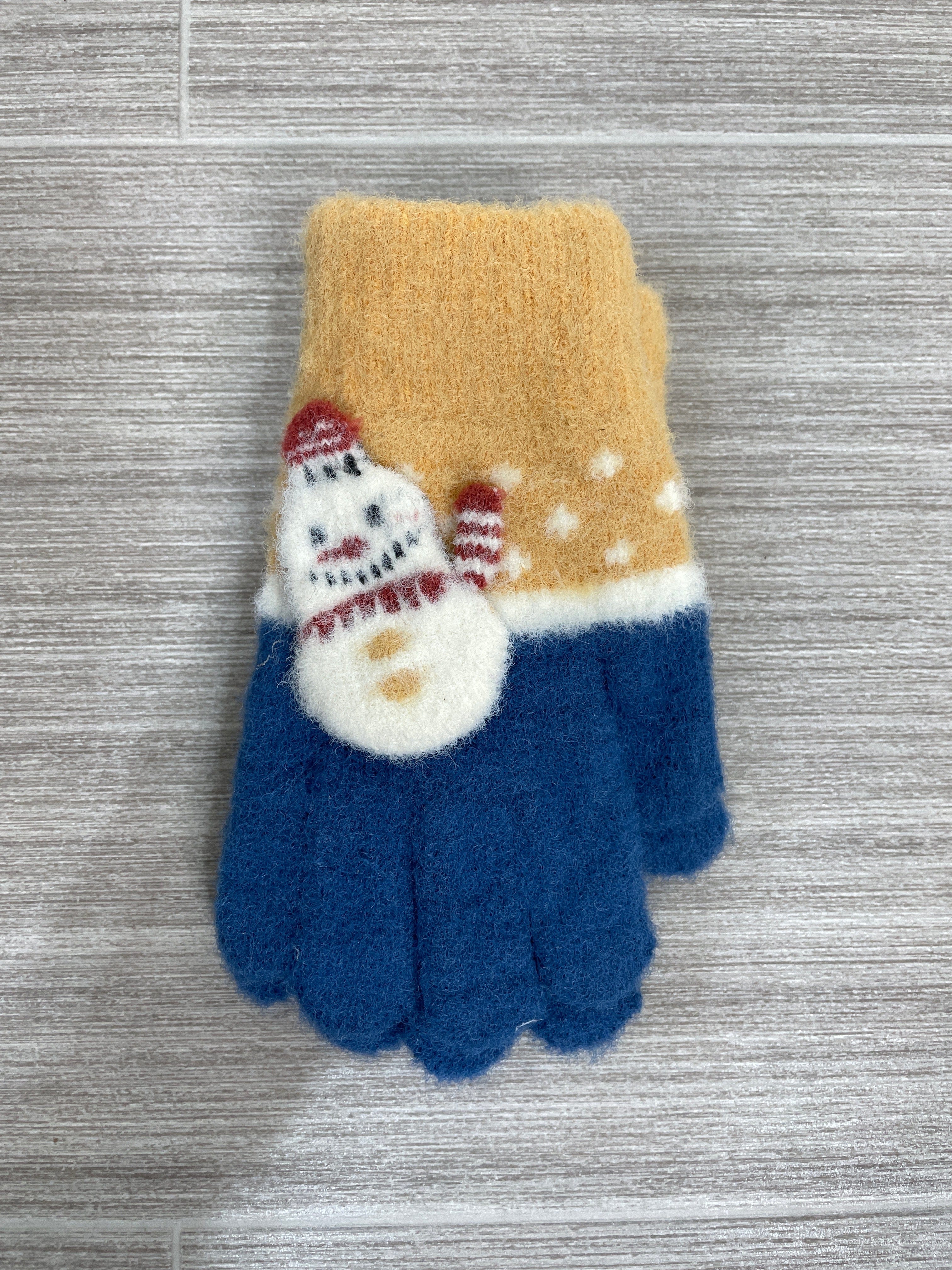 Kid's Blue & Yellow Snowman Glove