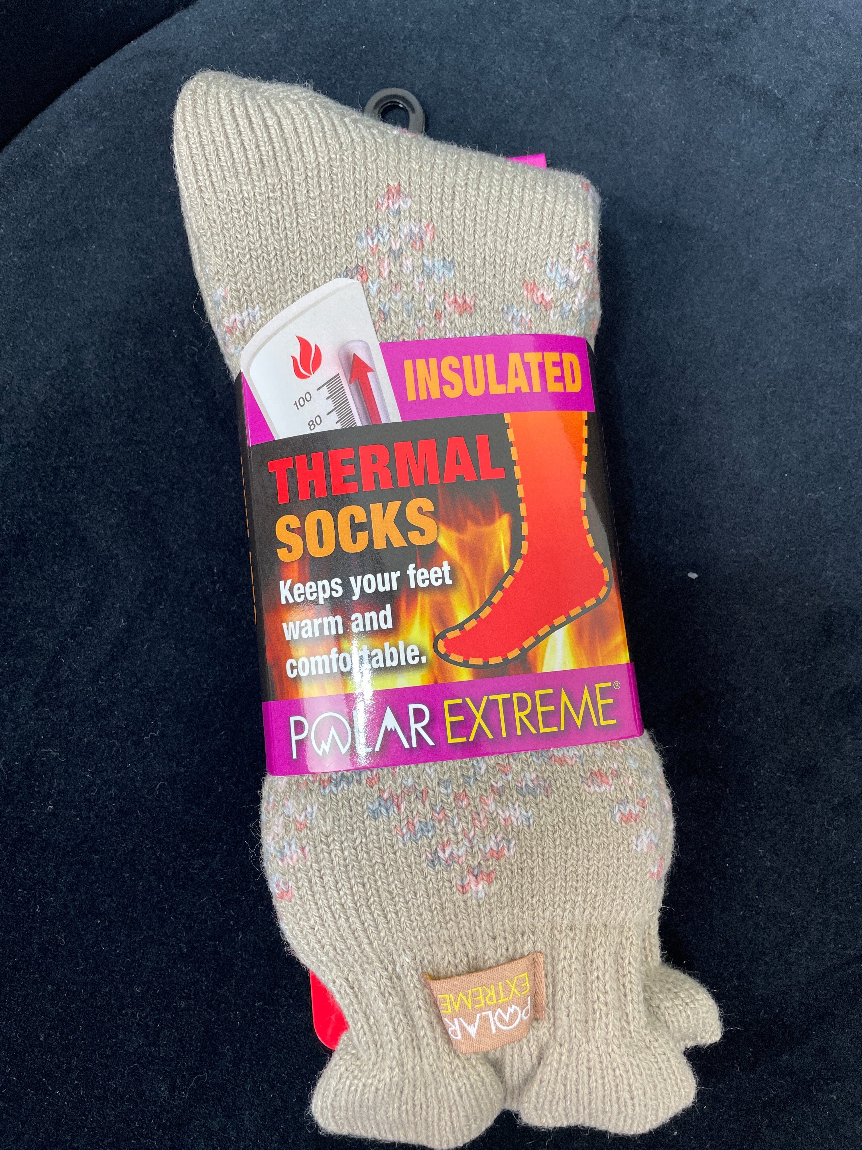 Tan Ruffle Polar Extreme Heat Women's Fairisle Sock