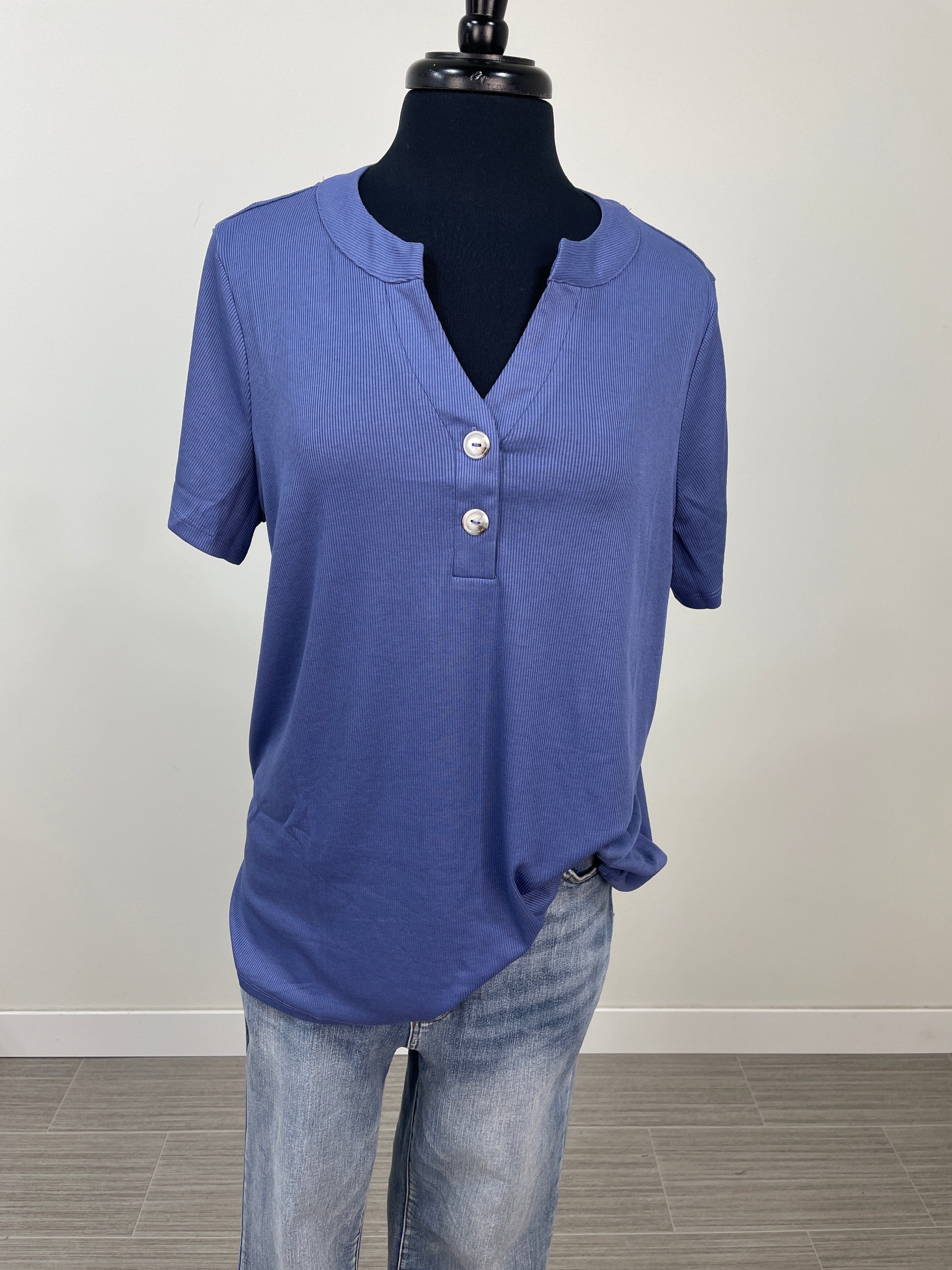 Periwinkle Button Up Tee