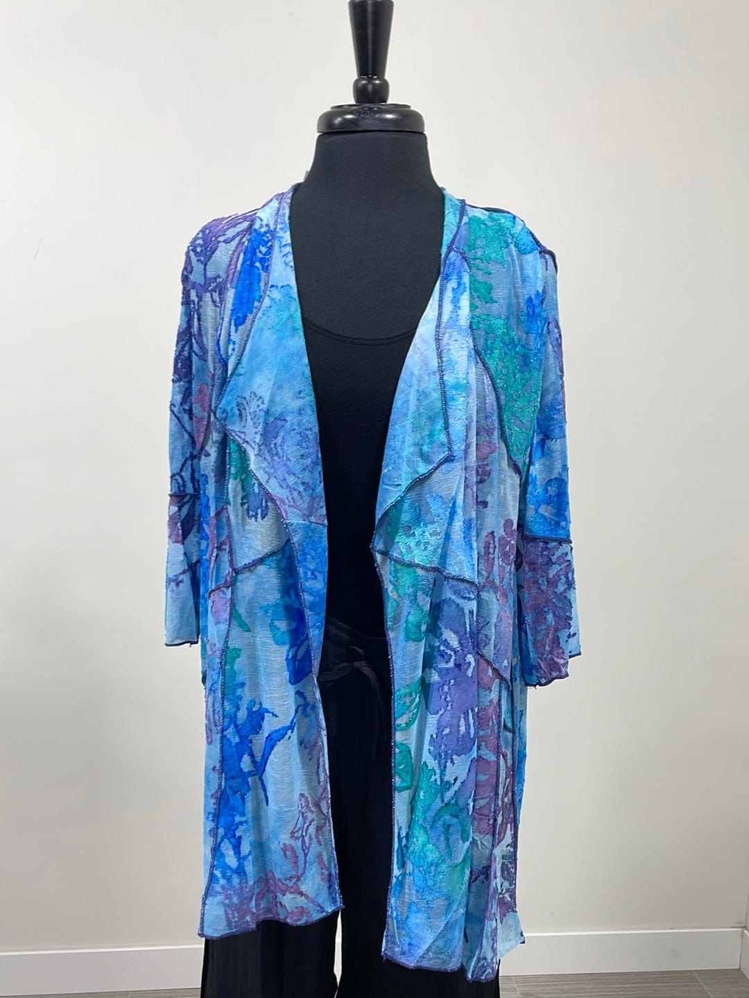 Blue & Purple Textured Cardigan