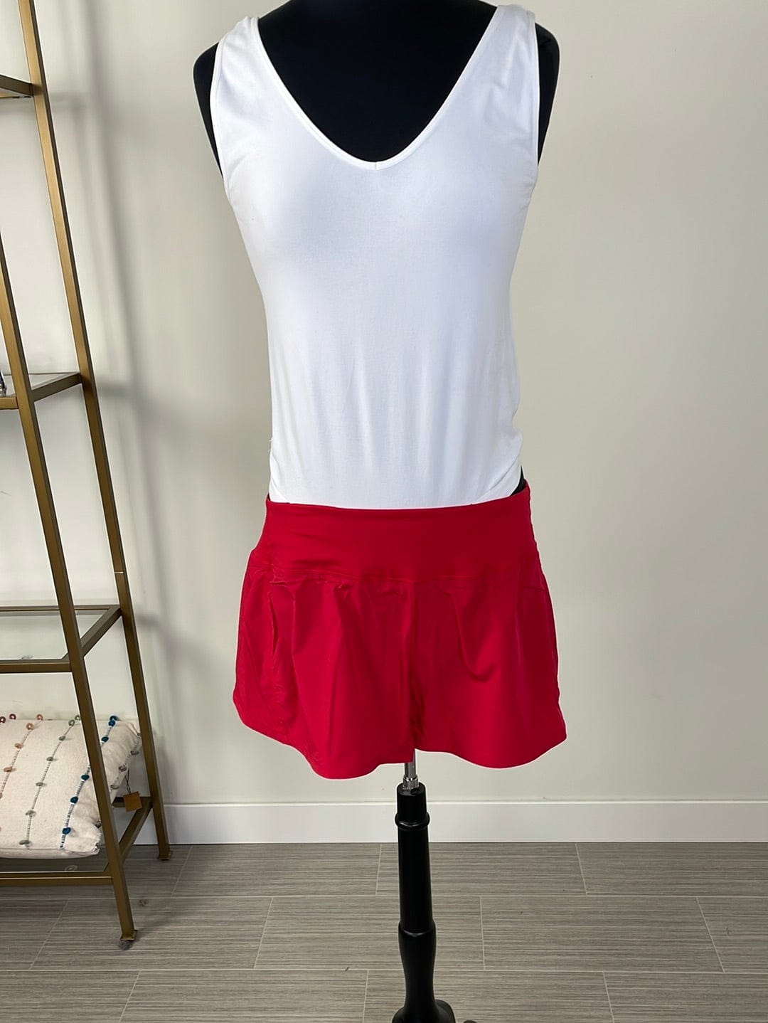 Red Stretch Woven Active Shorts