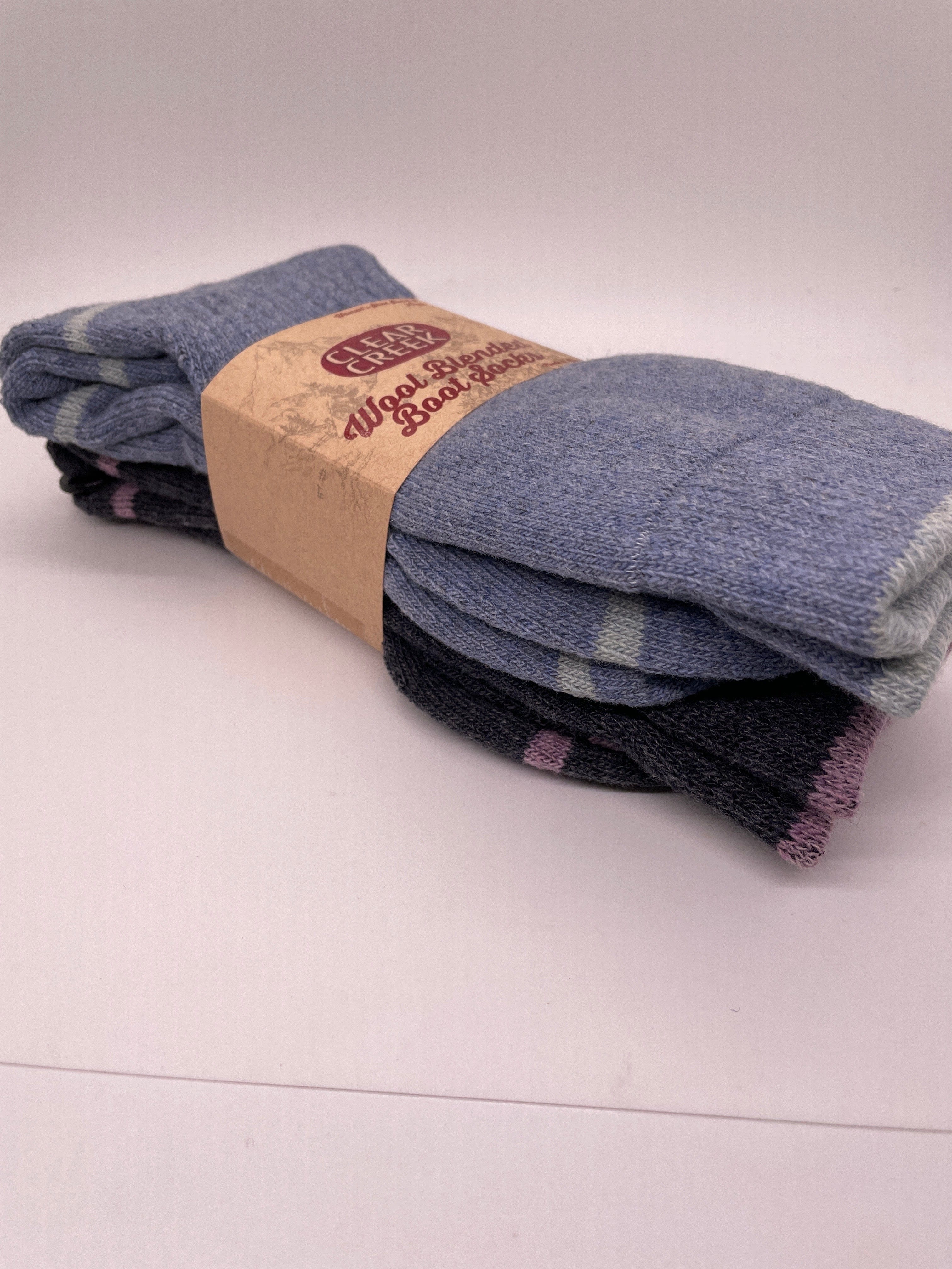 Blue Wool Blend Boot Sock Pack