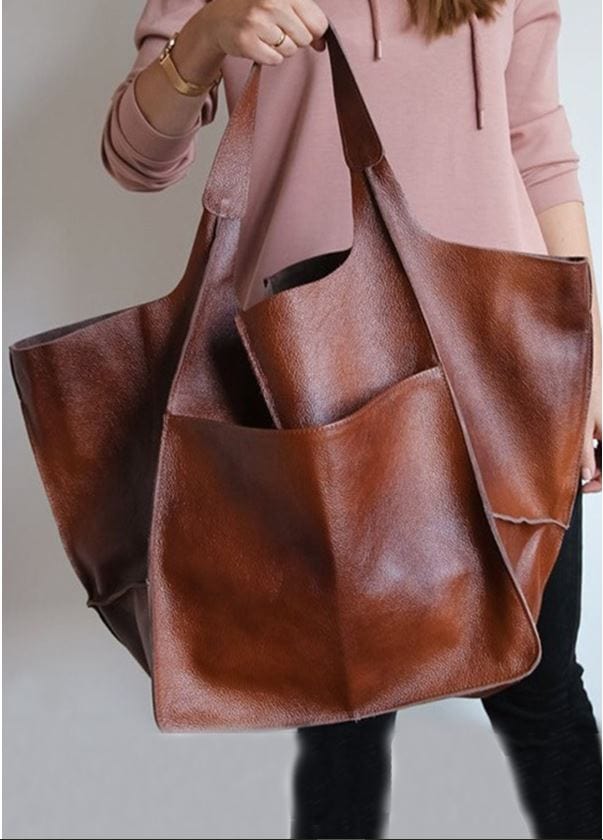 Camel Oversized Soft Vegan Leather Bag