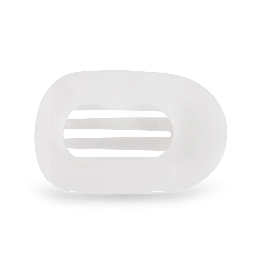 Coconut White Medium Flat Round Clip
