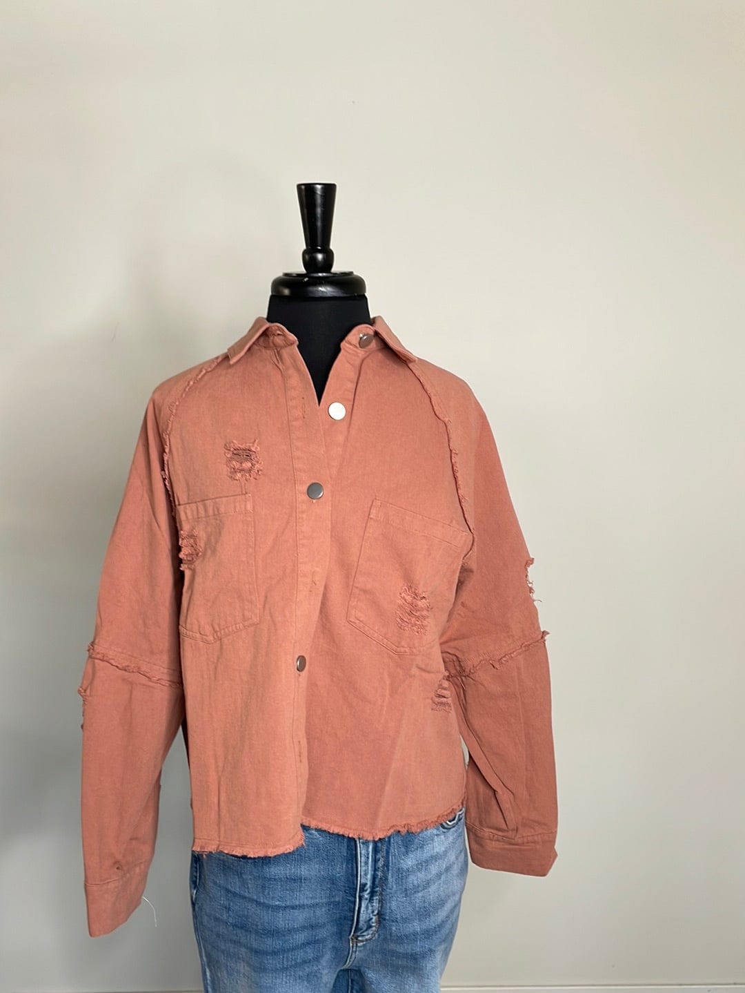 Rust Detailed Denim Jacket