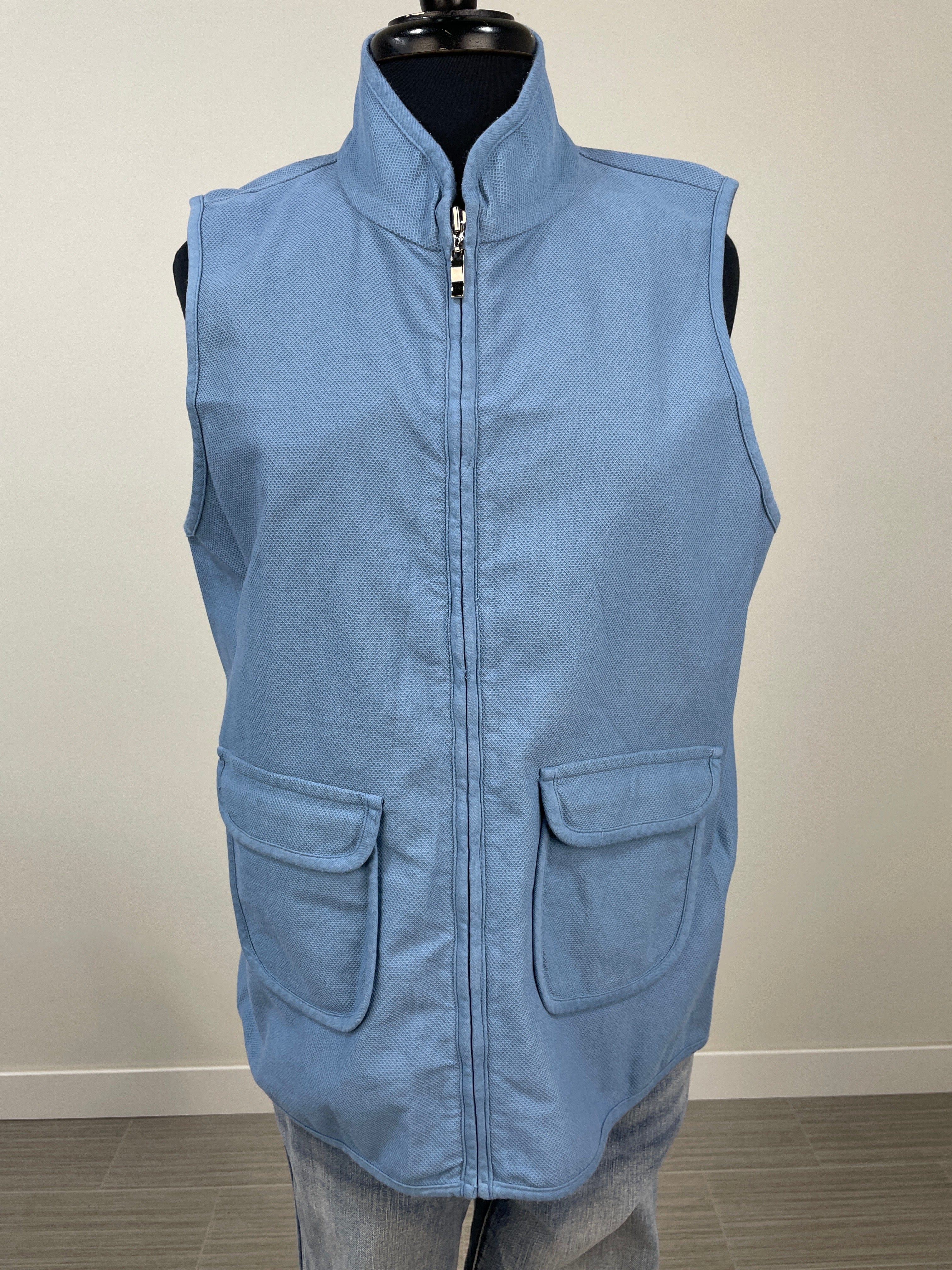 Blue 2 Pocket Zipper Vest