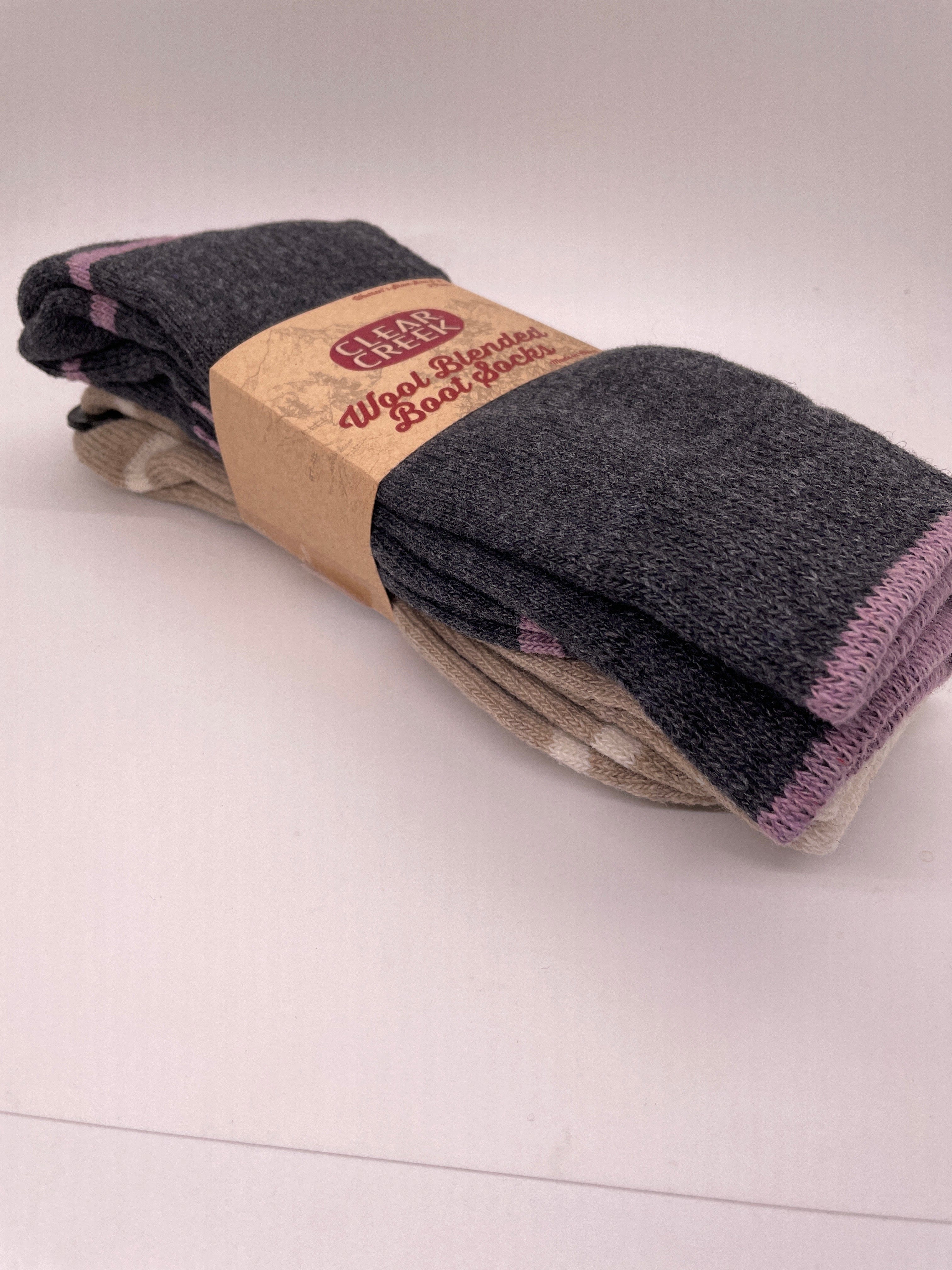 Charcoal Wool Blend Boot Sock Pack