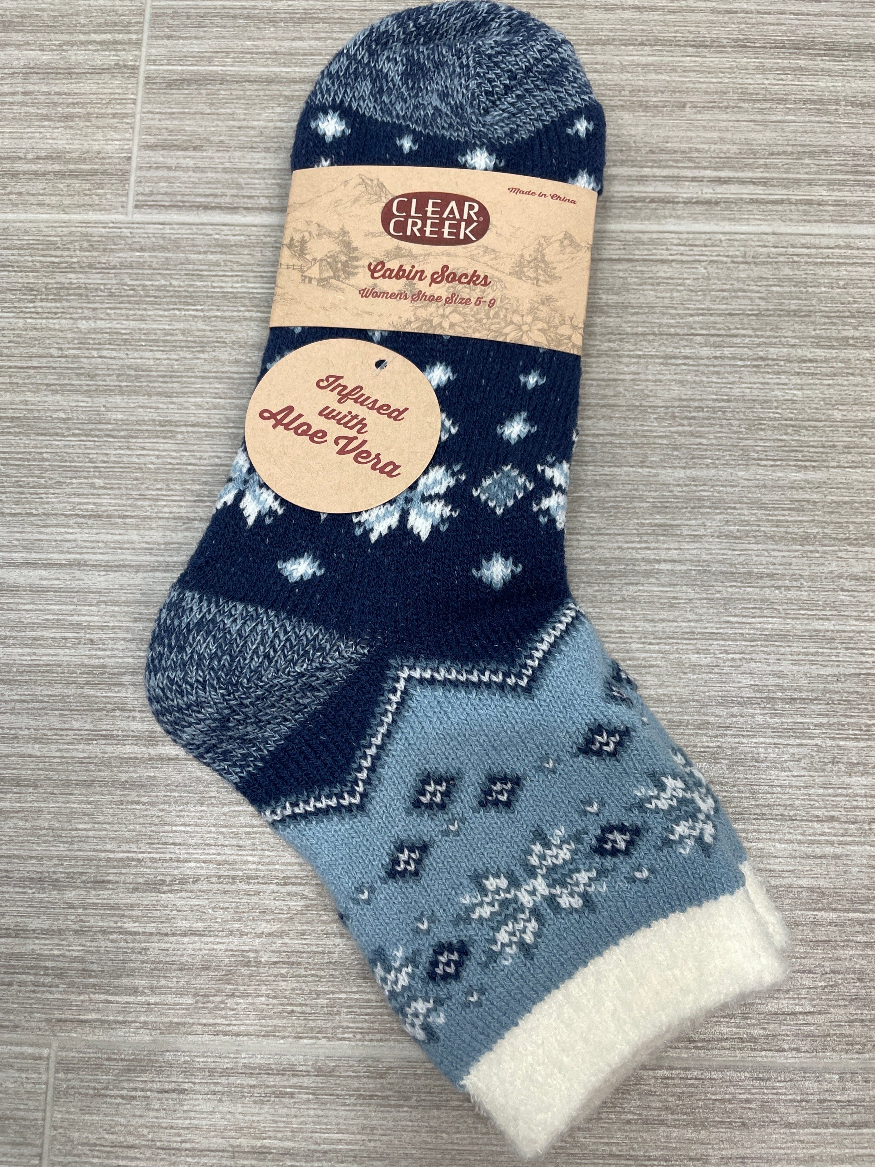 Blue Snowflake Aloe Cabin Sock
