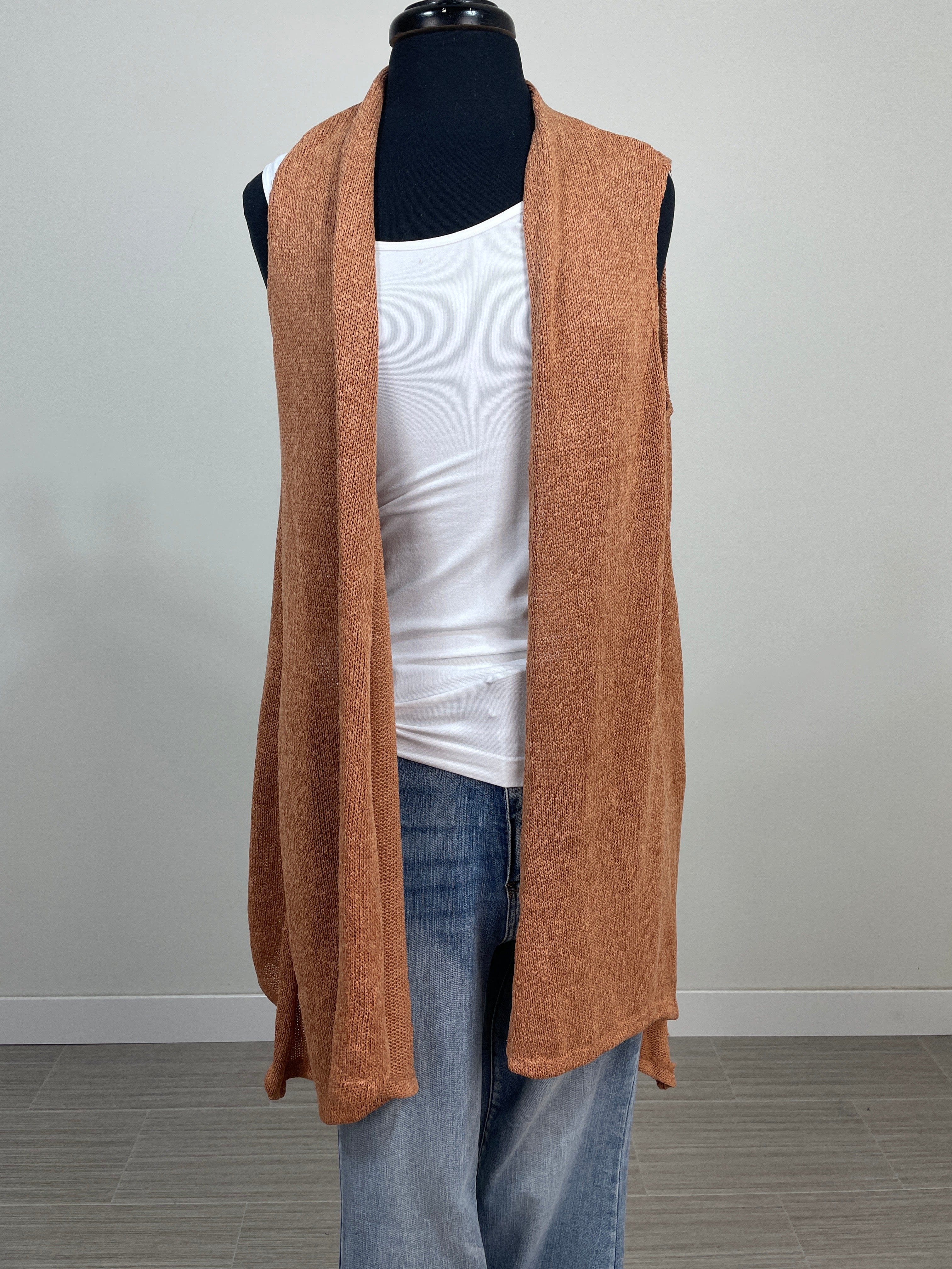 Toffee Coastline Hi-Lo Sweater Vest