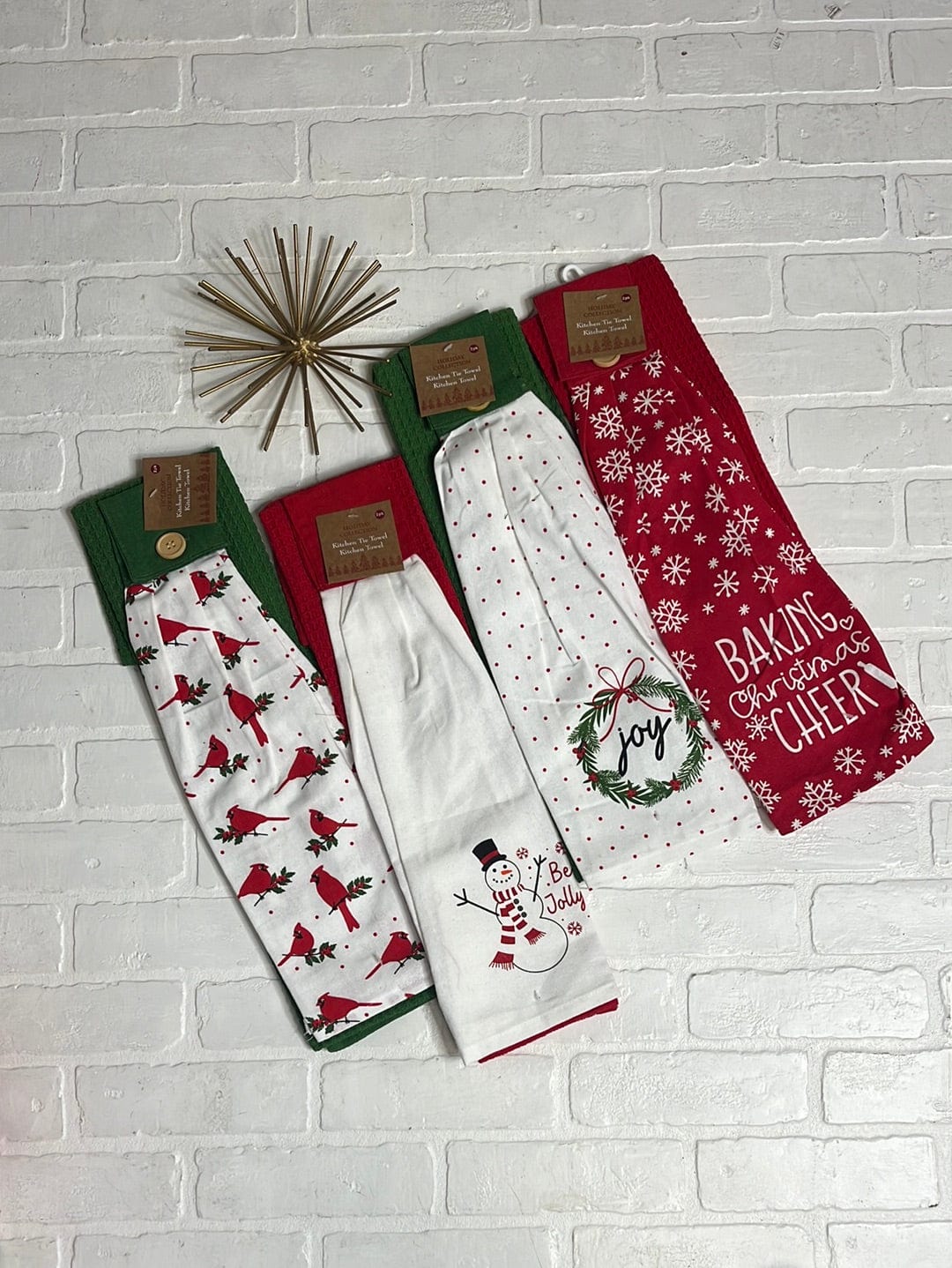 2PK Christmas Kitchen Tie Towel Set