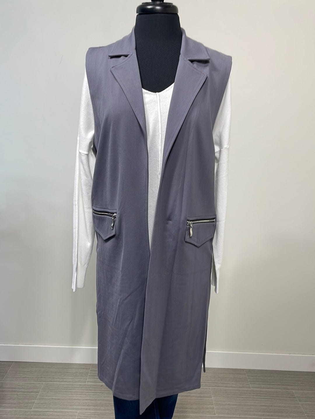 Steel Mid Trench Vest w/Side Slits