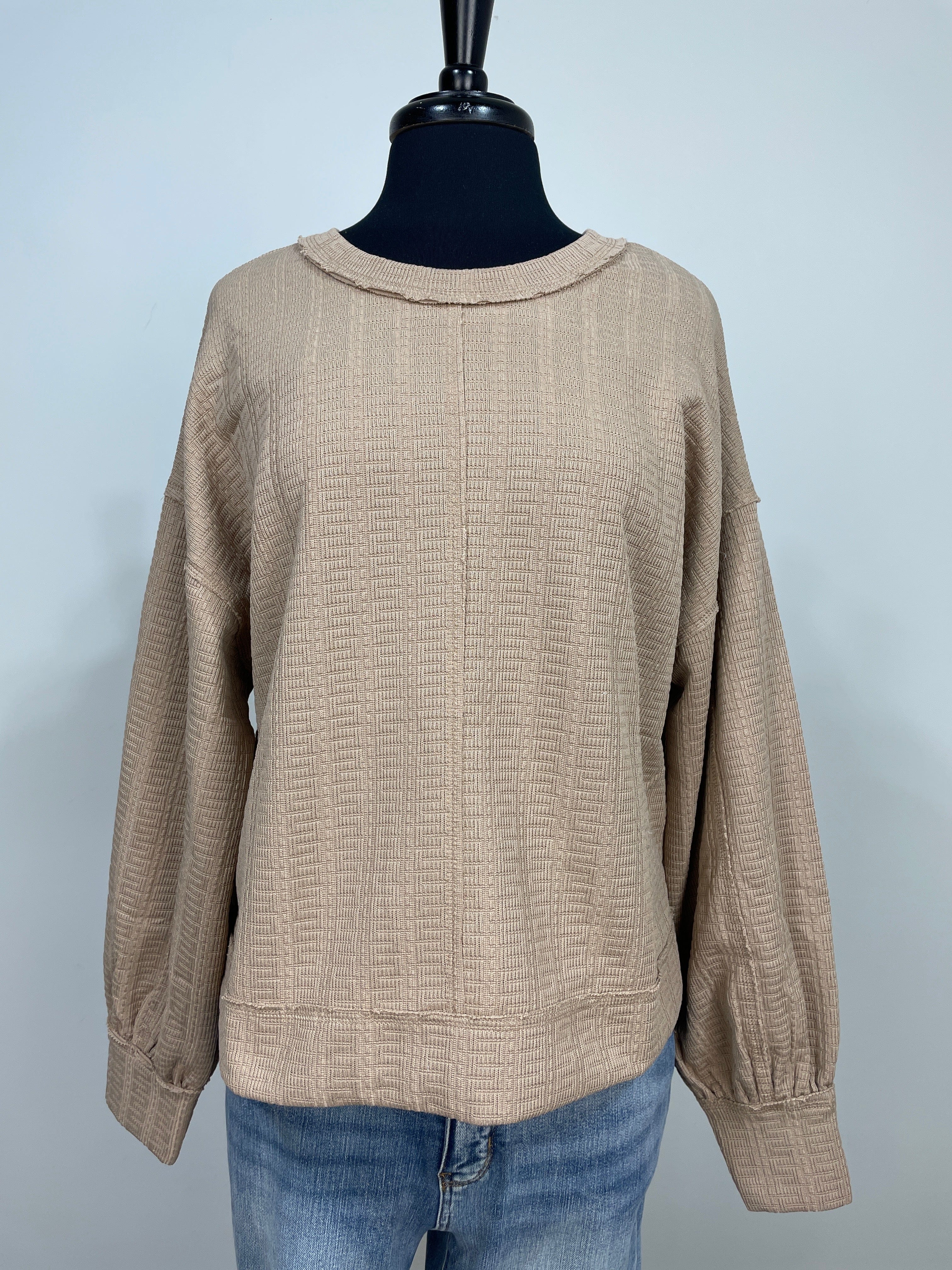Taupe Textured Top