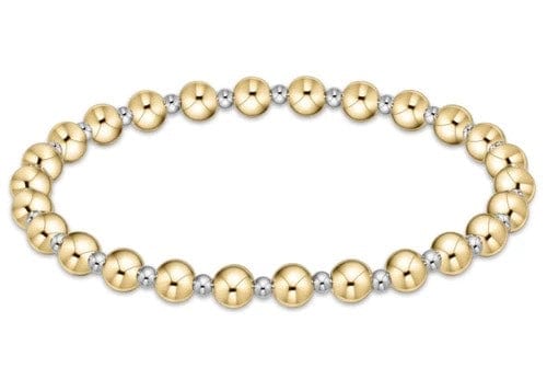 Classic Grateful Pattern 5mm Bead Bracelet - Mixed Metal