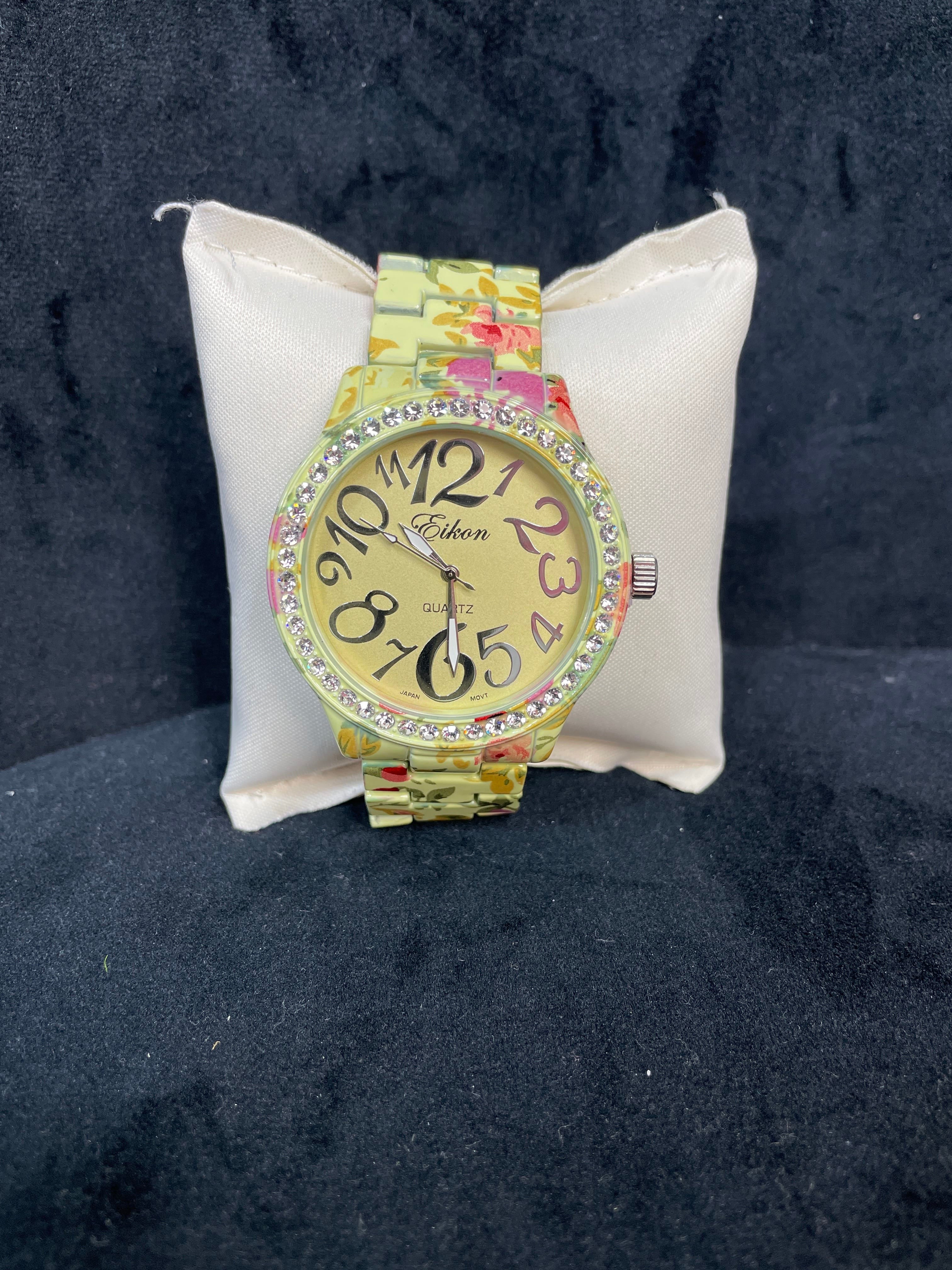 Green Floral Watch