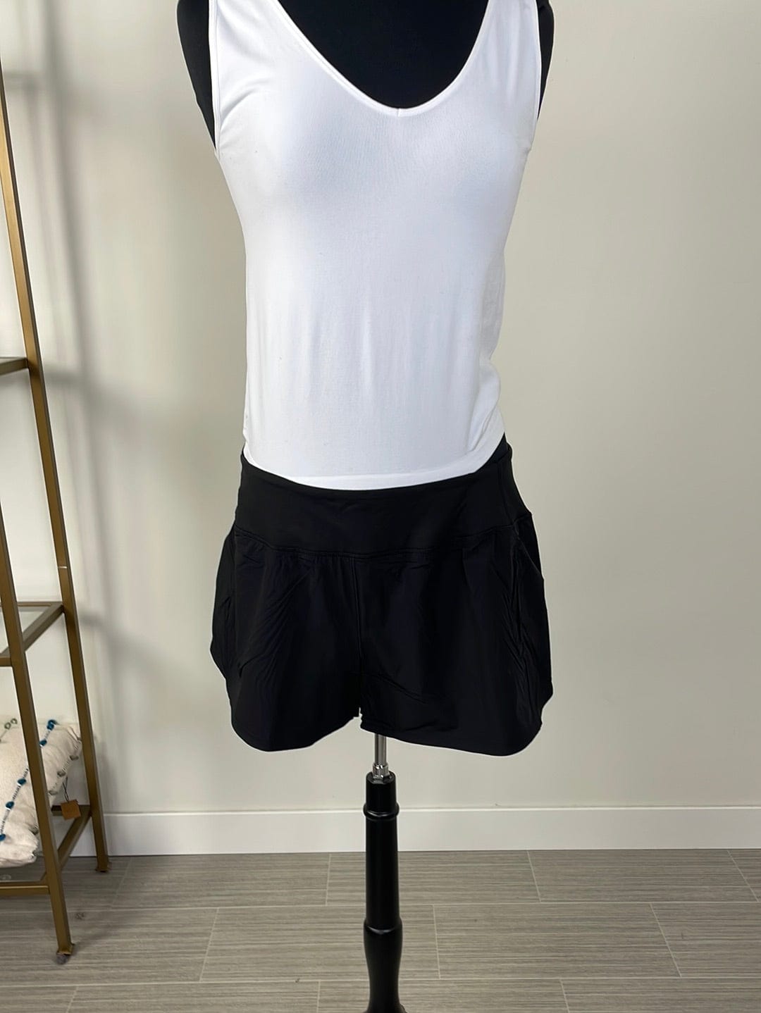 Black Stretch Woven Active Shorts