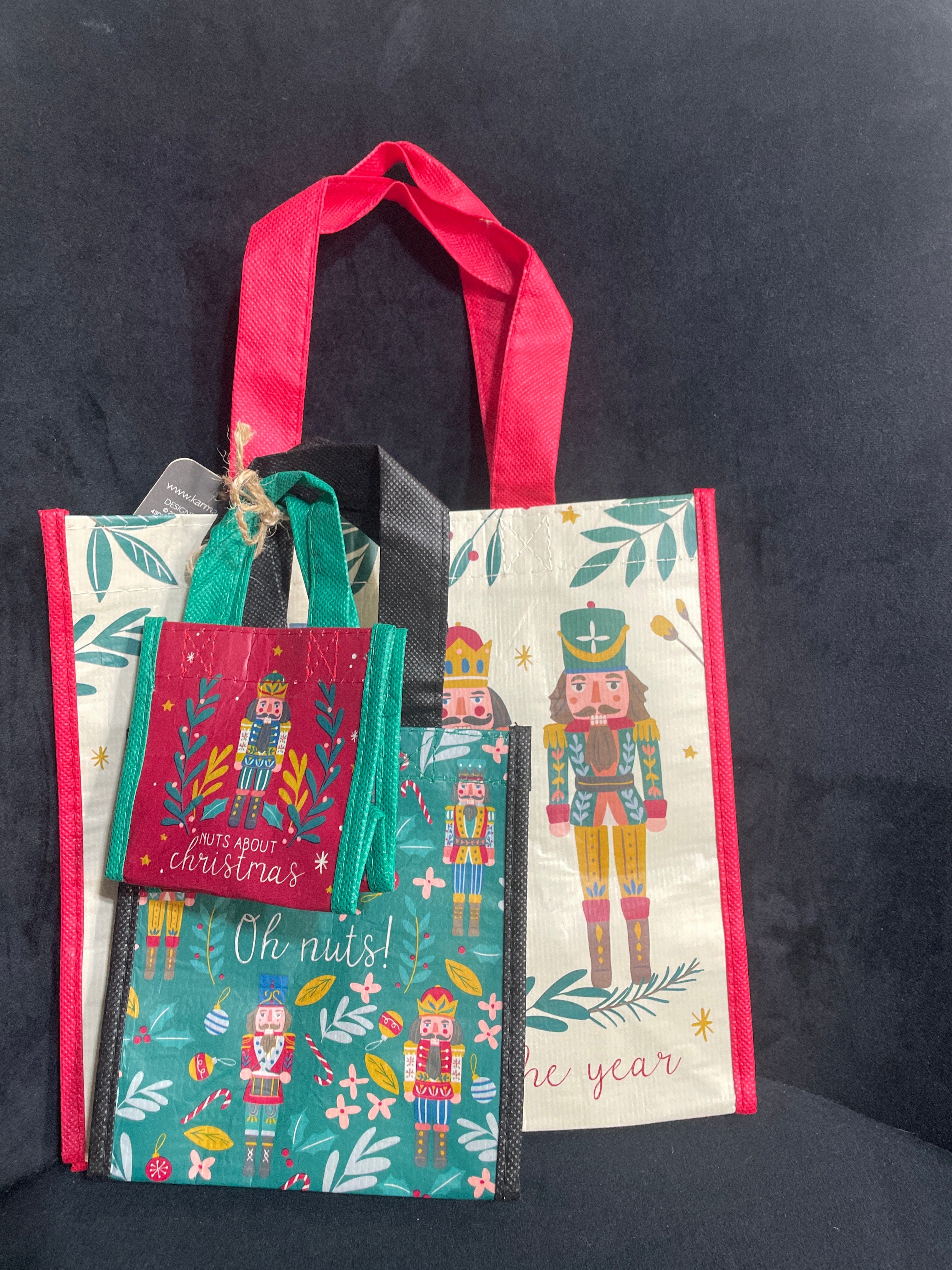 Nutcracker Holiday Recycled Gift Bags S/3