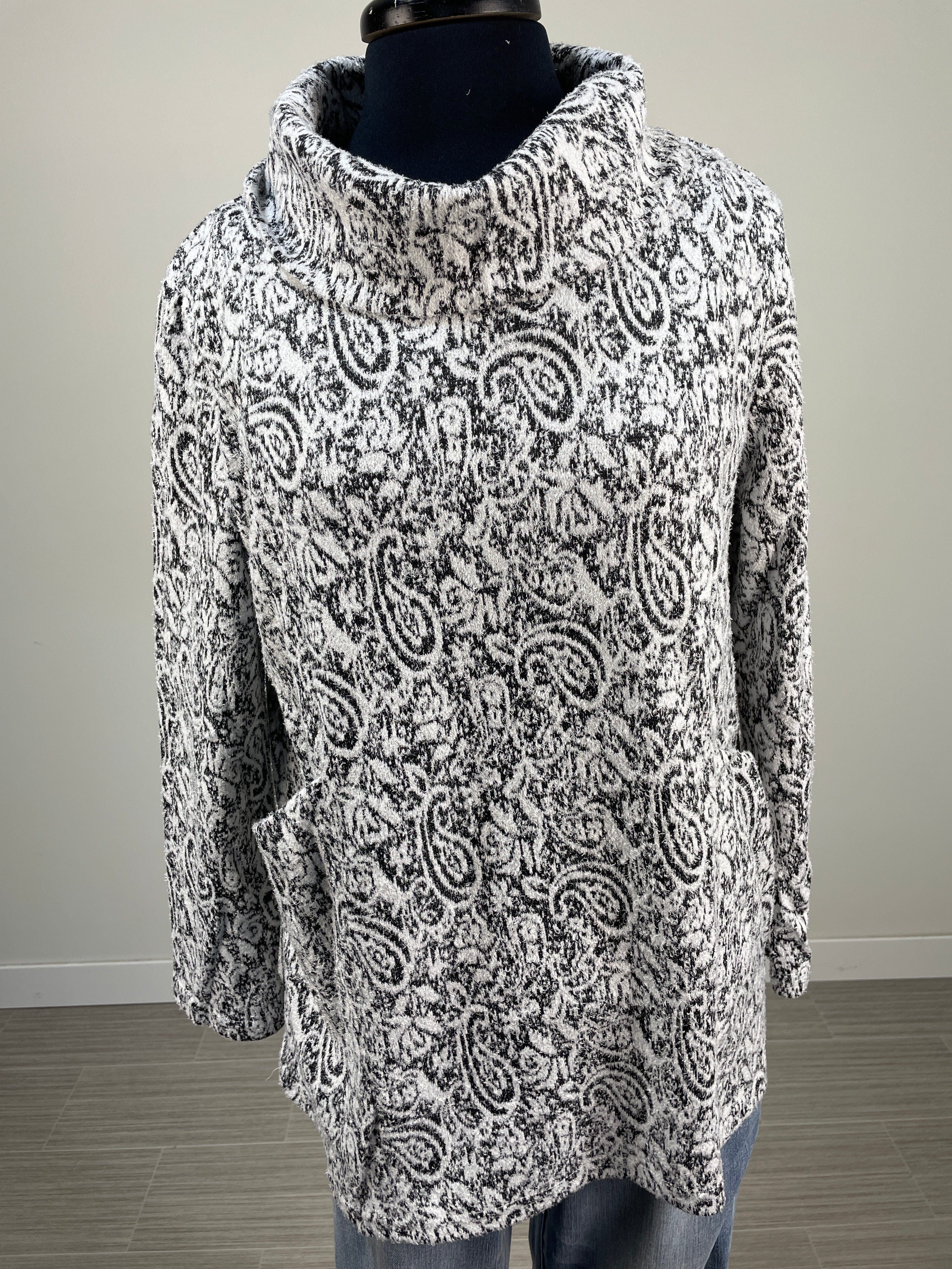 White Paisley Eyelash Top