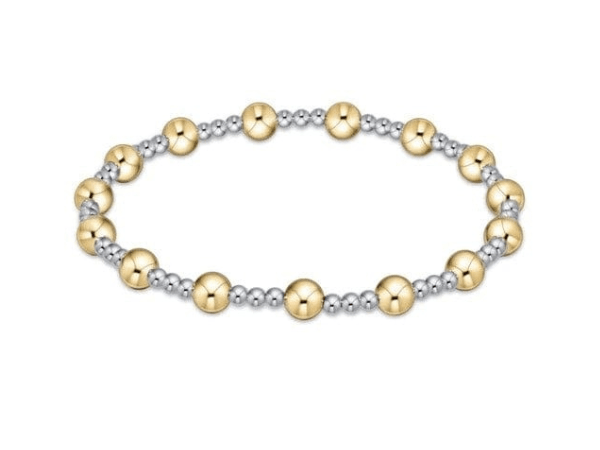 Classic Sincerity Pattern 5mm Bead Bracelet - Mixed Metal