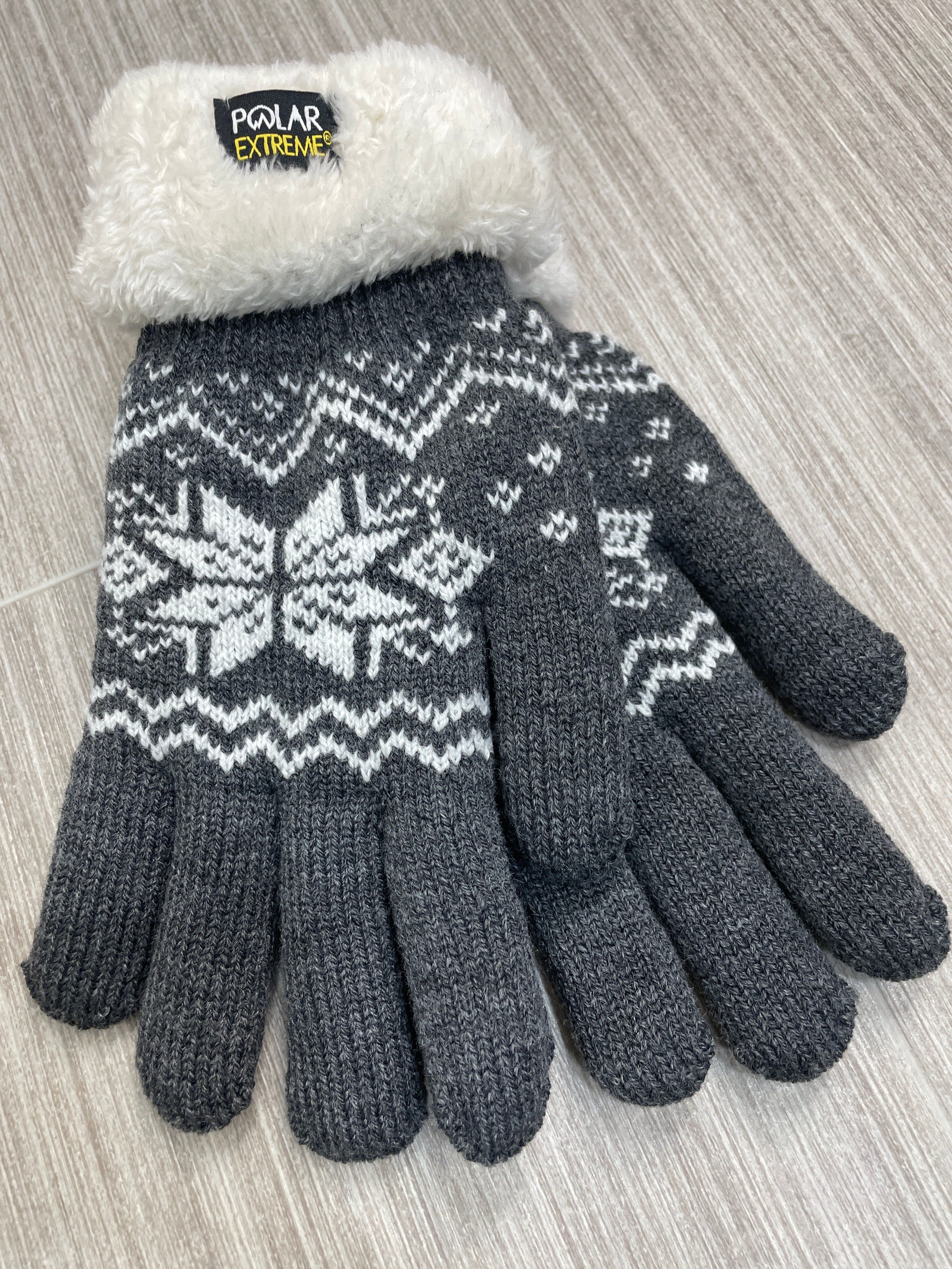 PE Women's Grey Snowflake Gloves