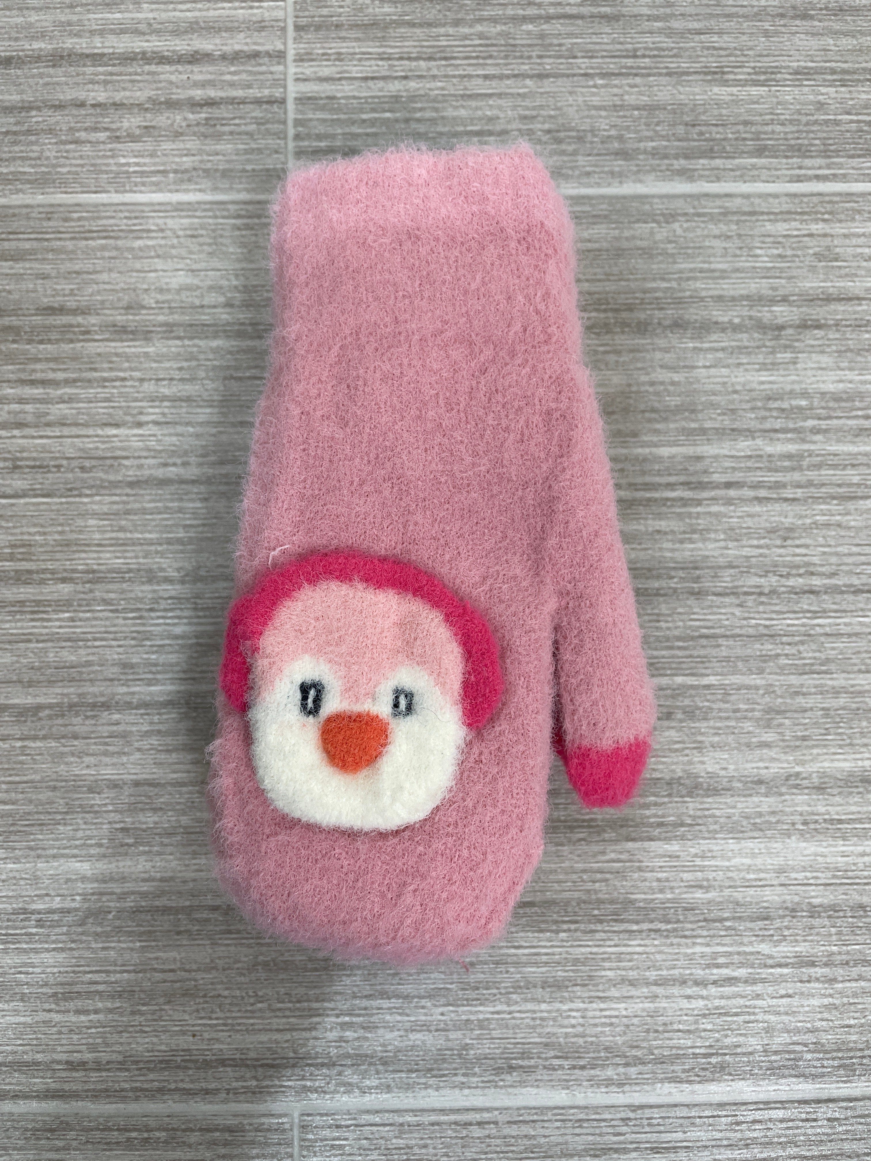 Kid's Pink Penguin Mitten