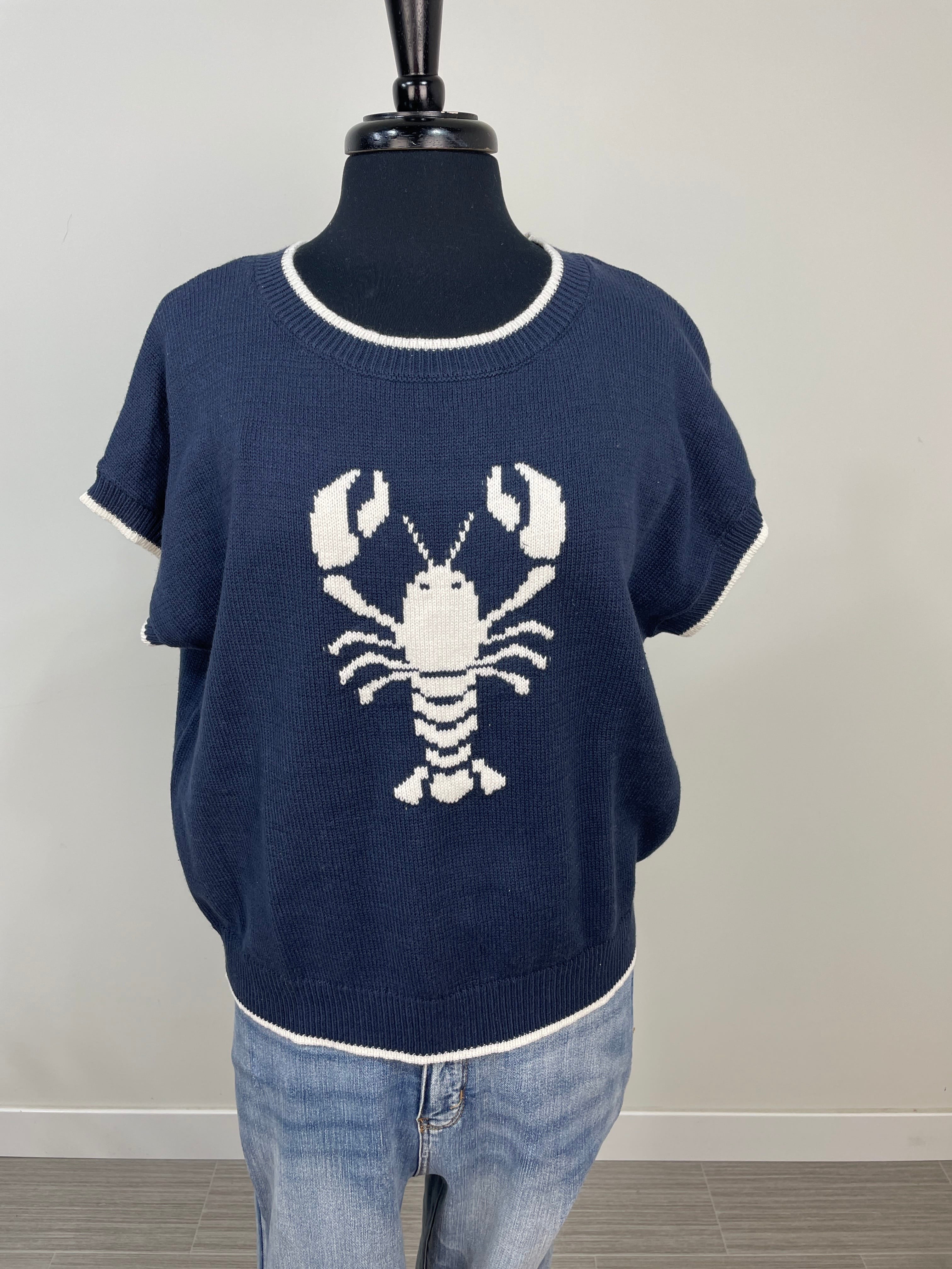 Navy Lobster Knit Sweater