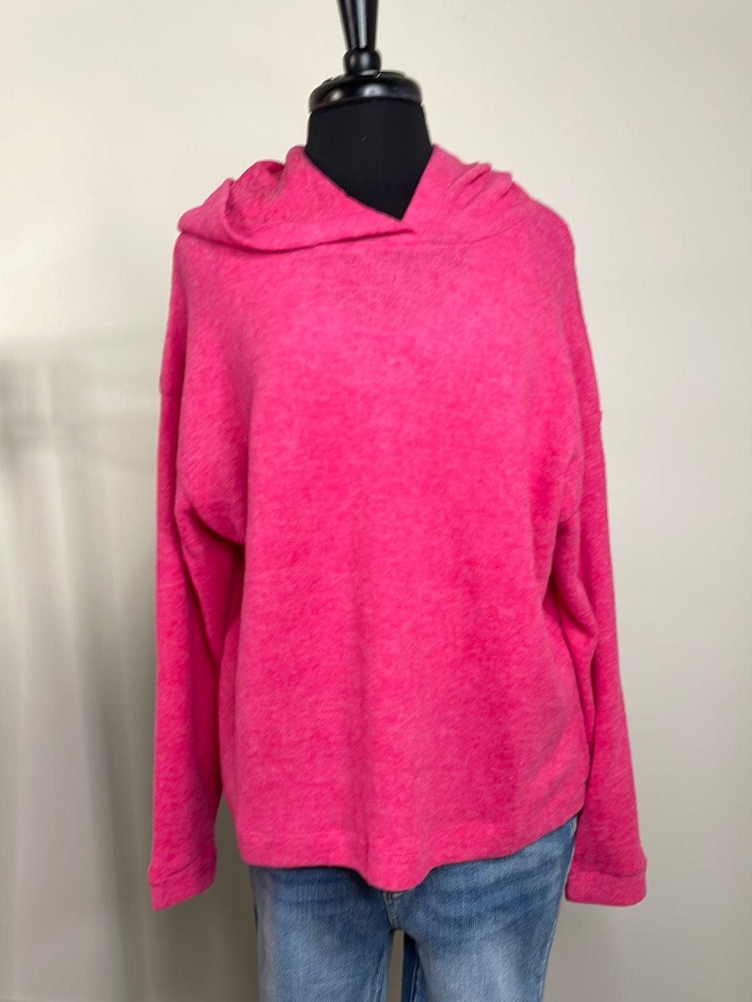 Fuchsia Hooded Brushed Hacci Sweater