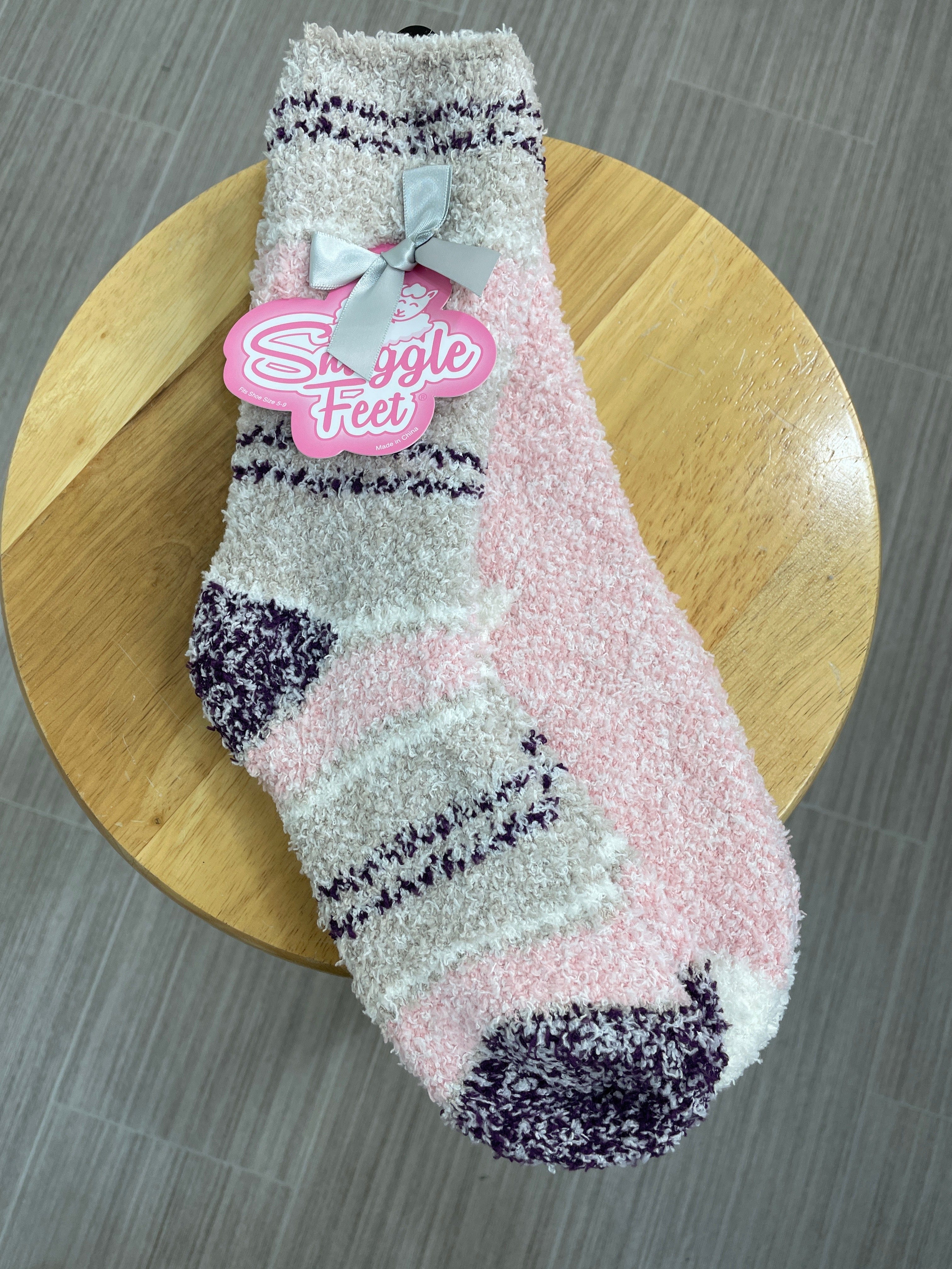 Tan & Pink Mix 2pk Snuggle Feet
