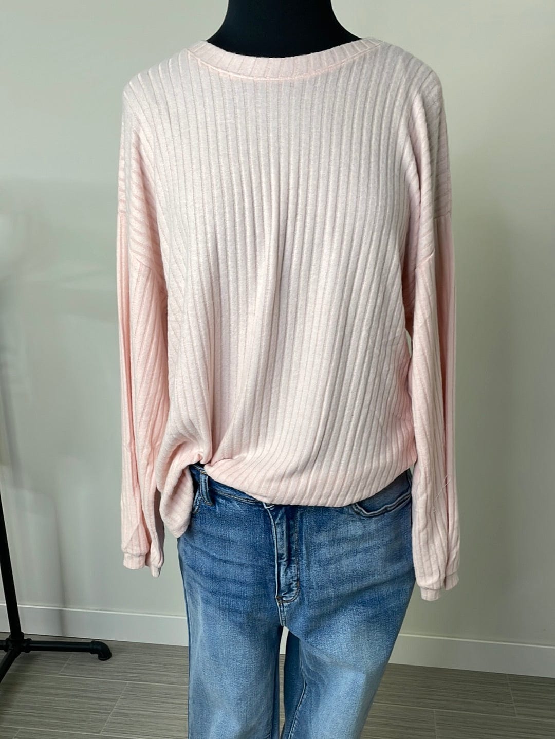 Dusty Pink Ribbed Top Neo