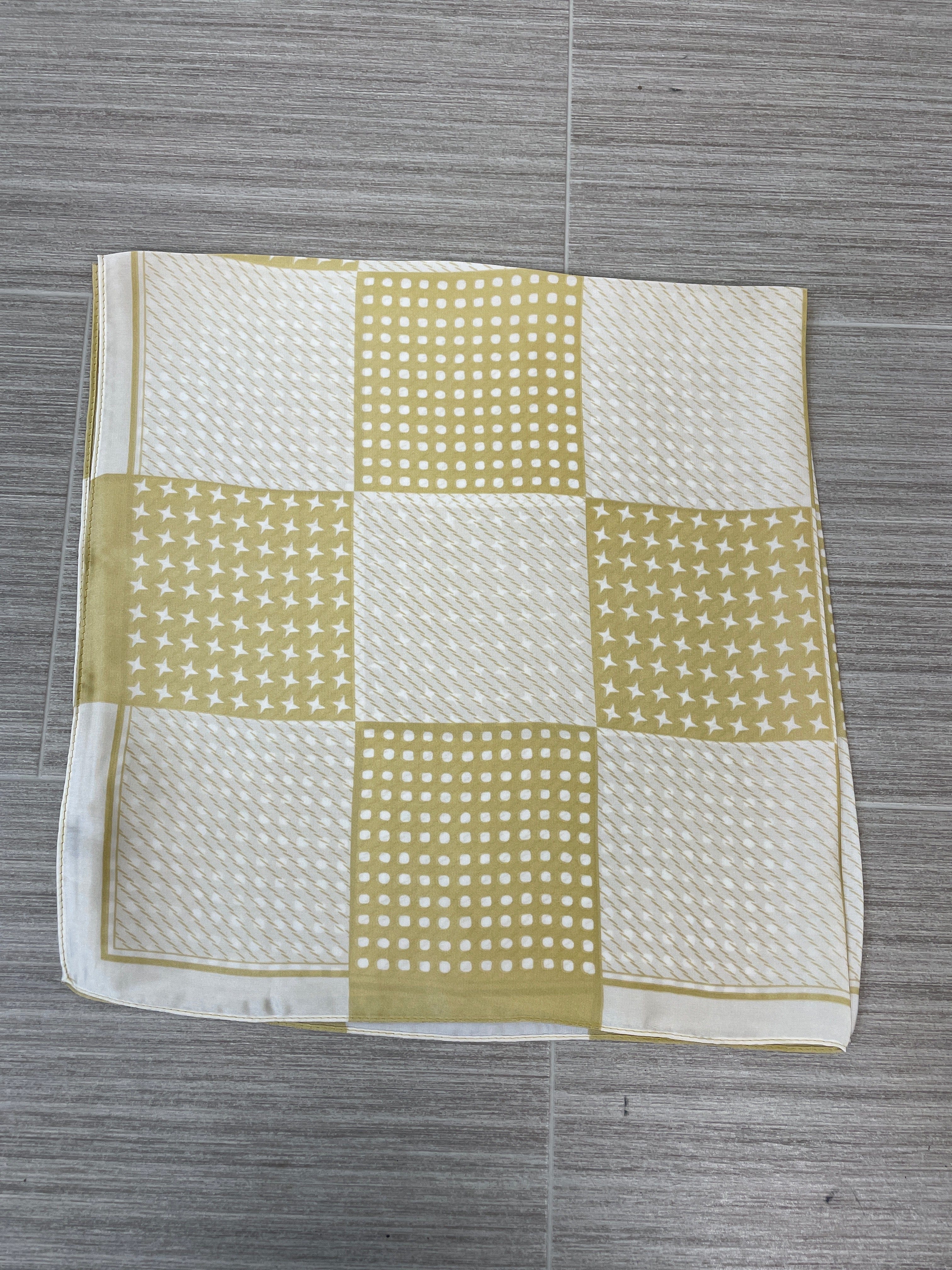 Yellow Geometric Silky Square Scarf