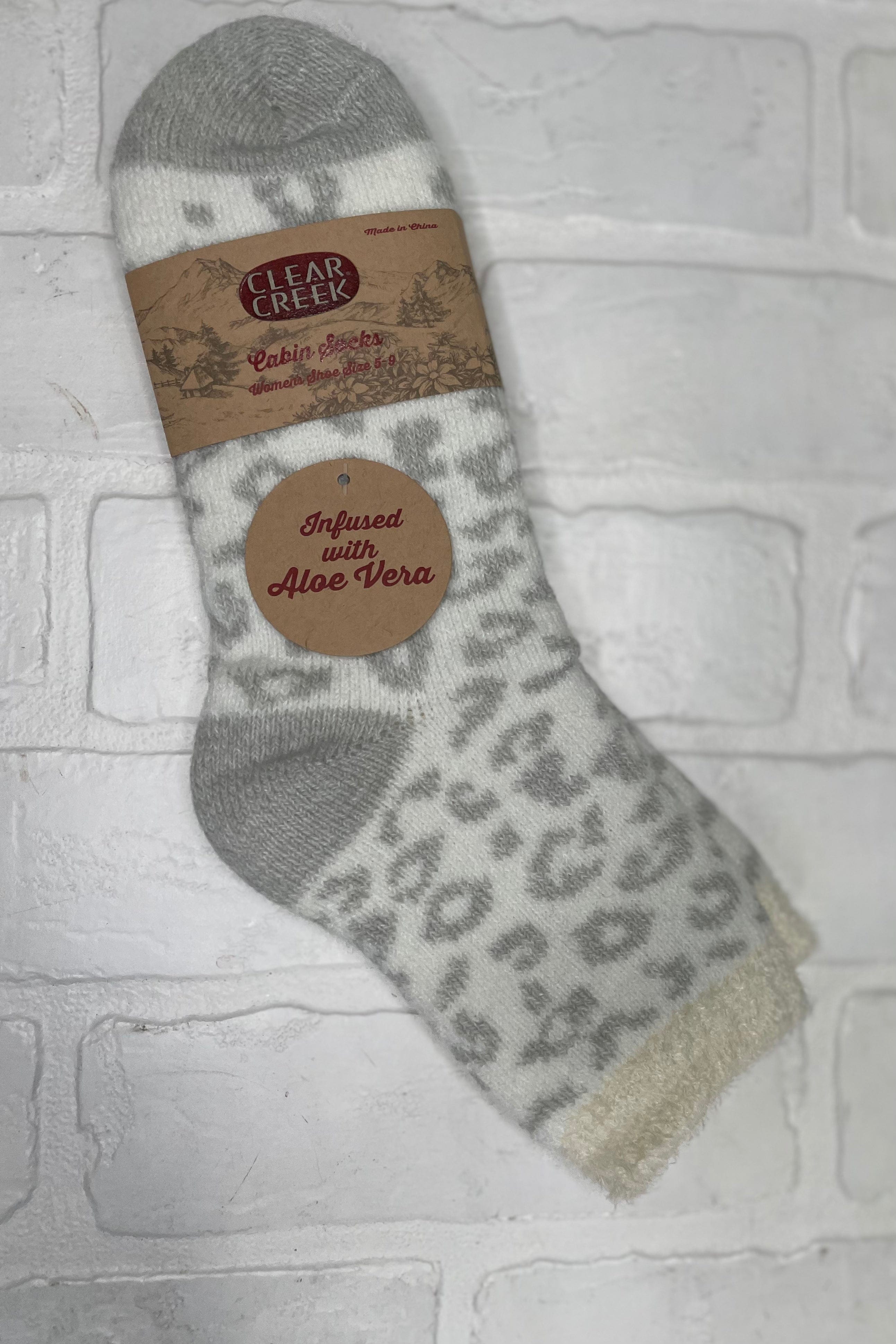 Animal Print Socks W/ Aloe