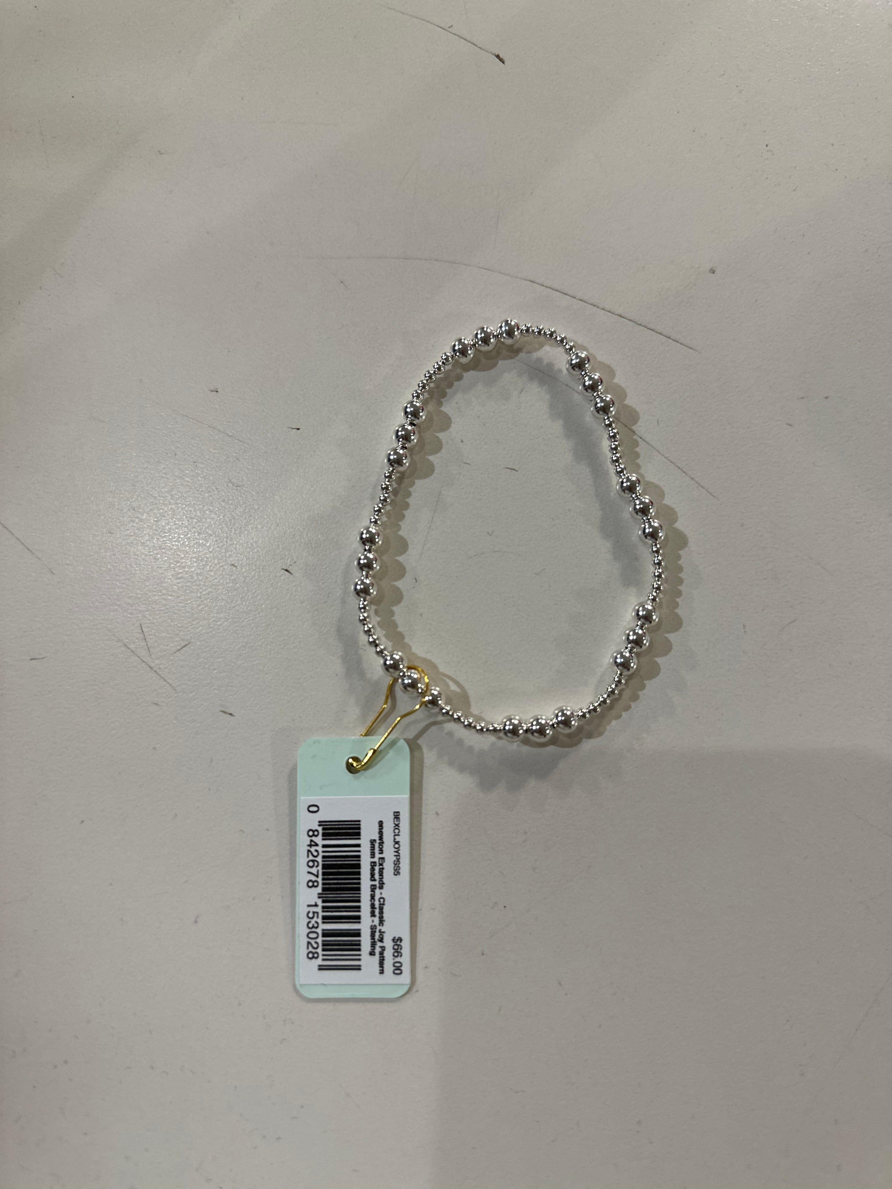 Extends - Classic Joy Pattern 5MM Bead Bracelet - Sterling