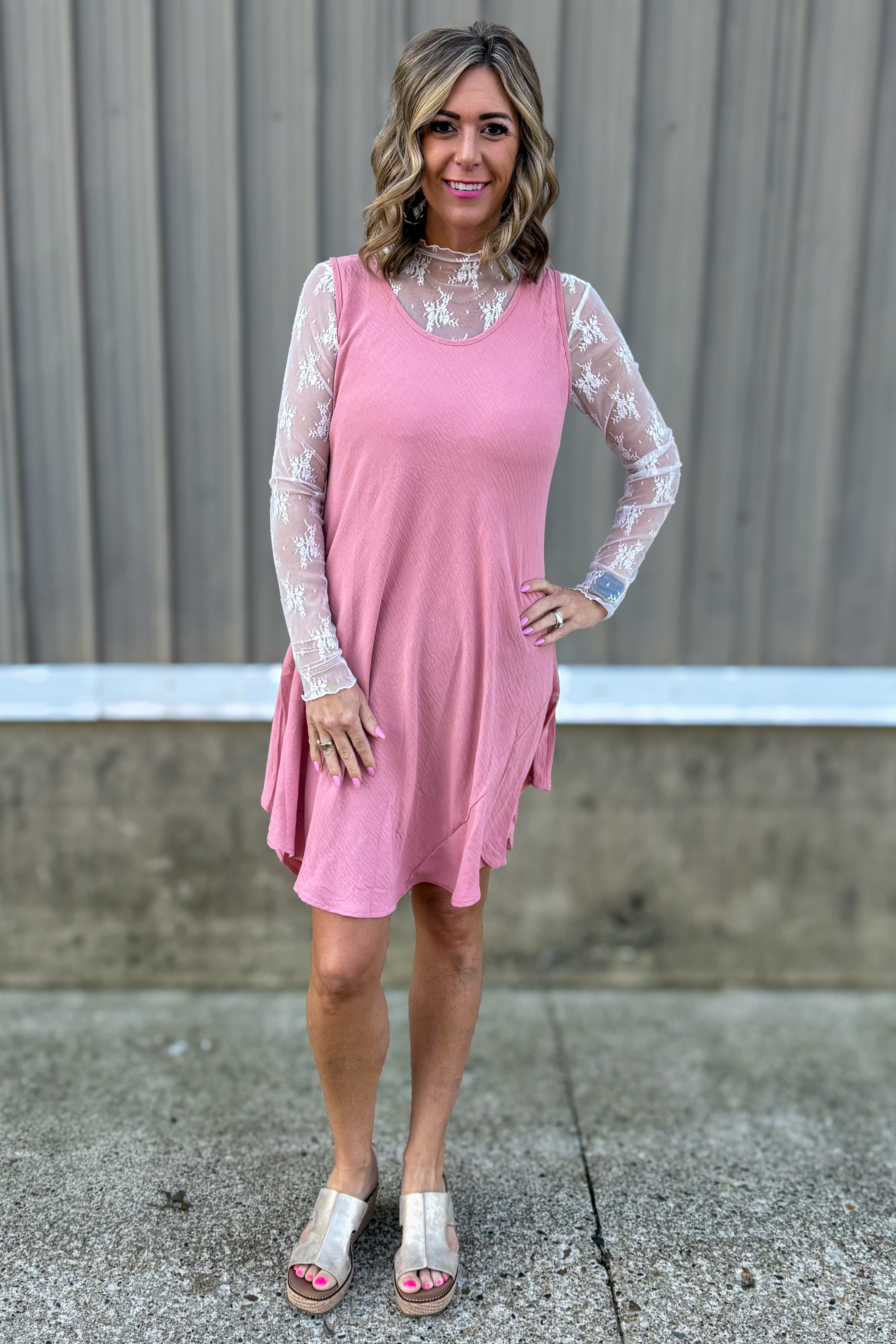 Rose Sleeveless Dress Styled