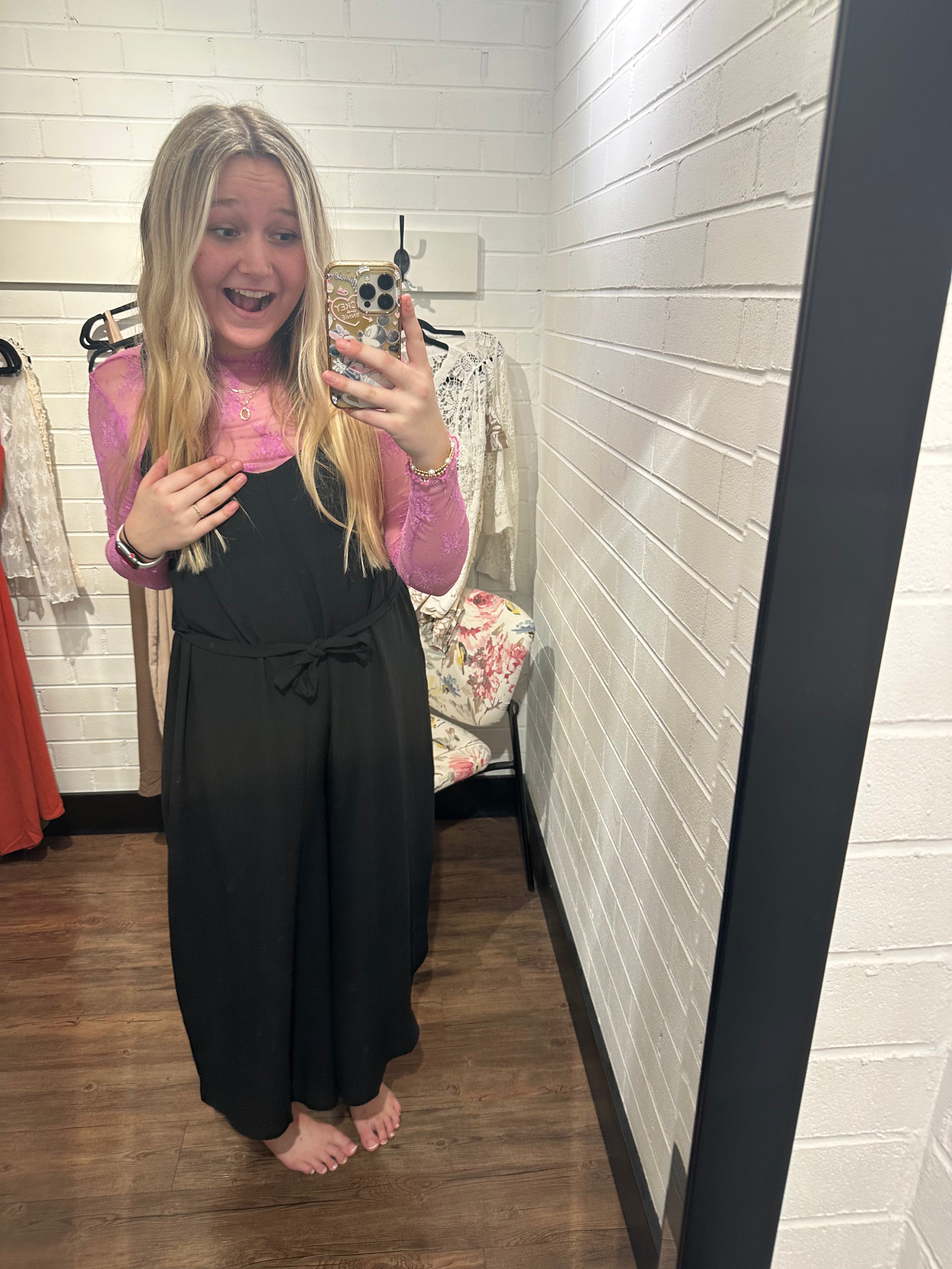 Black Wide Strap Jumpsuit