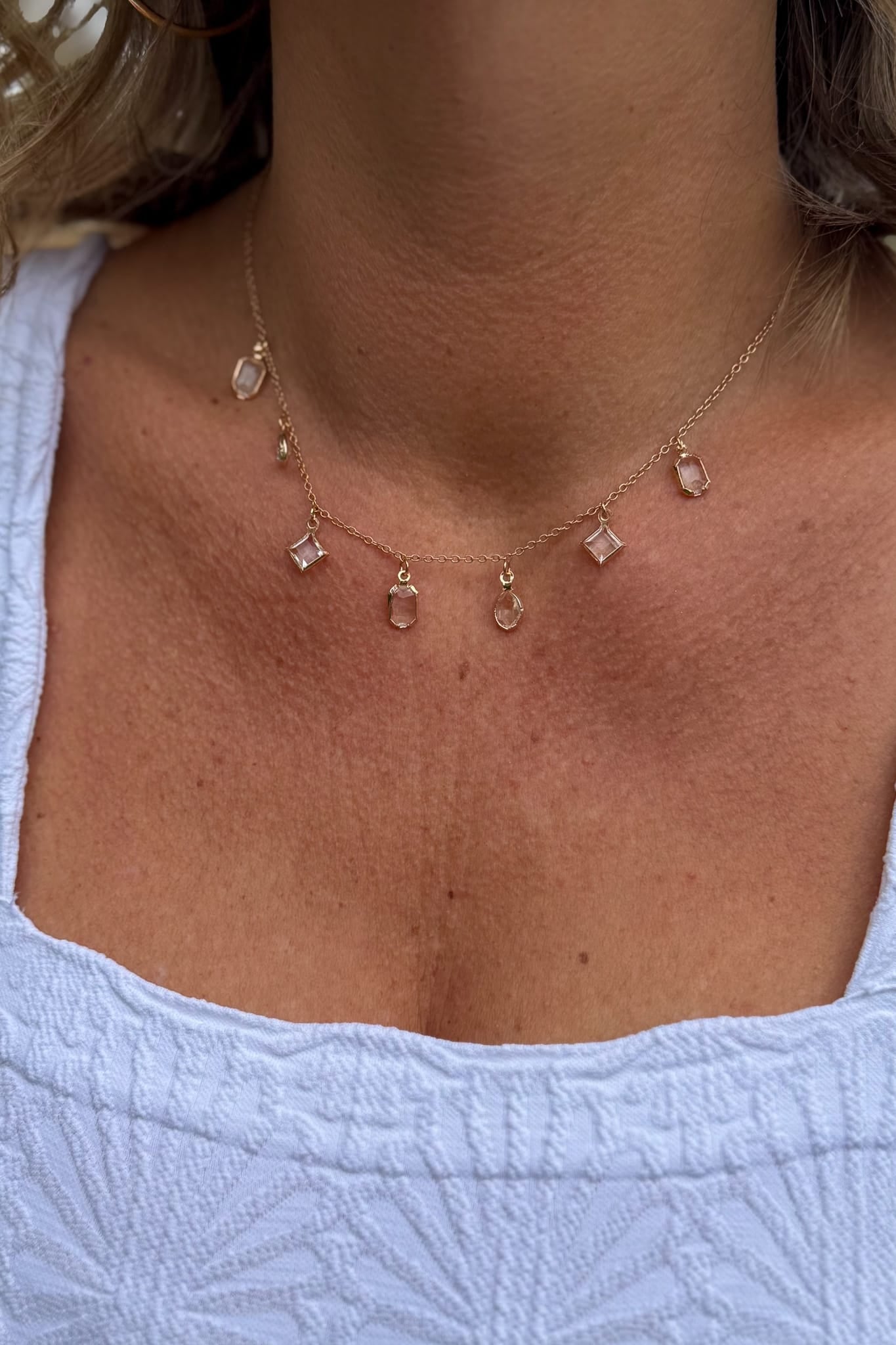 Gold Multi Crystal Necklace