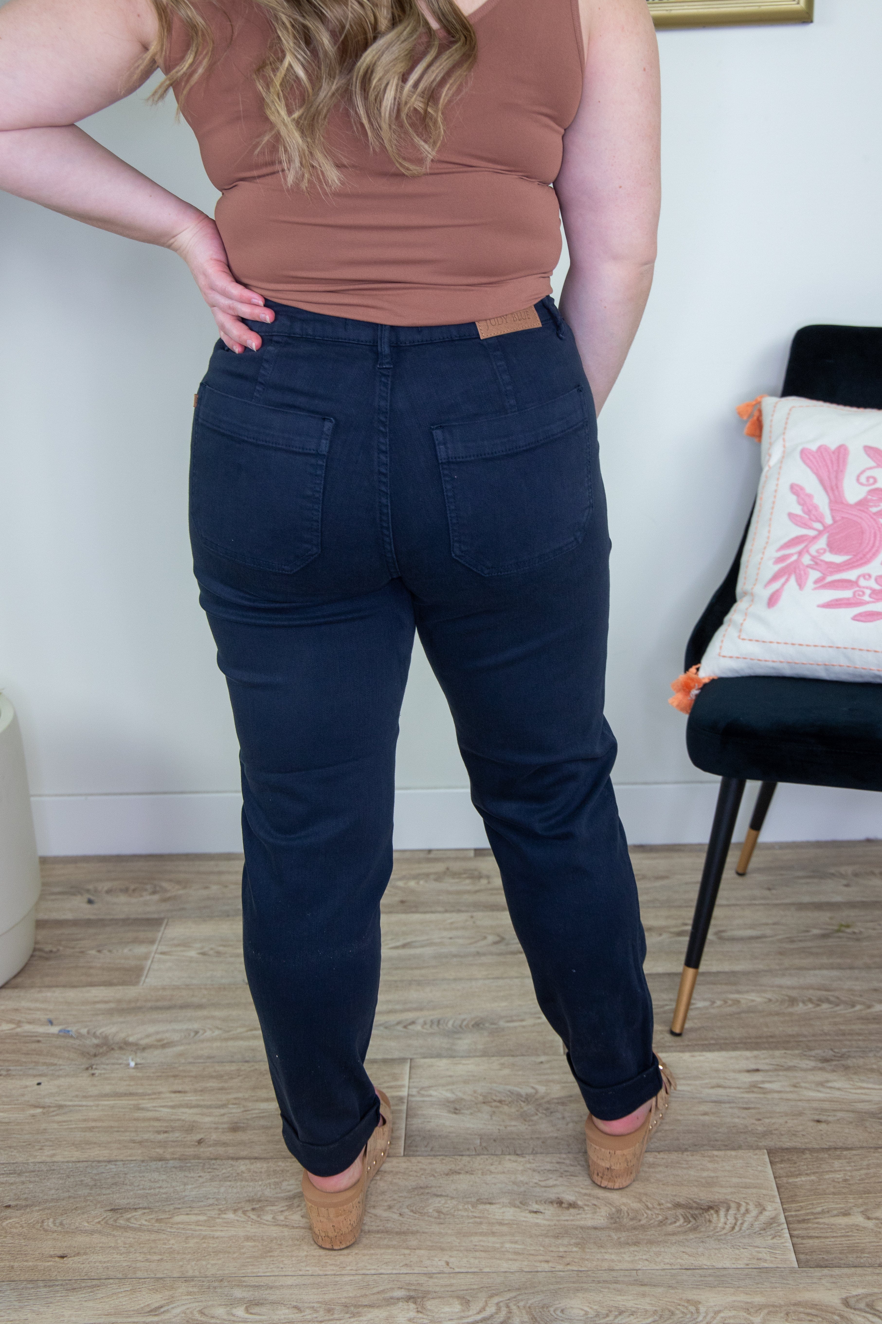 Navy Cuffed Jogger, back