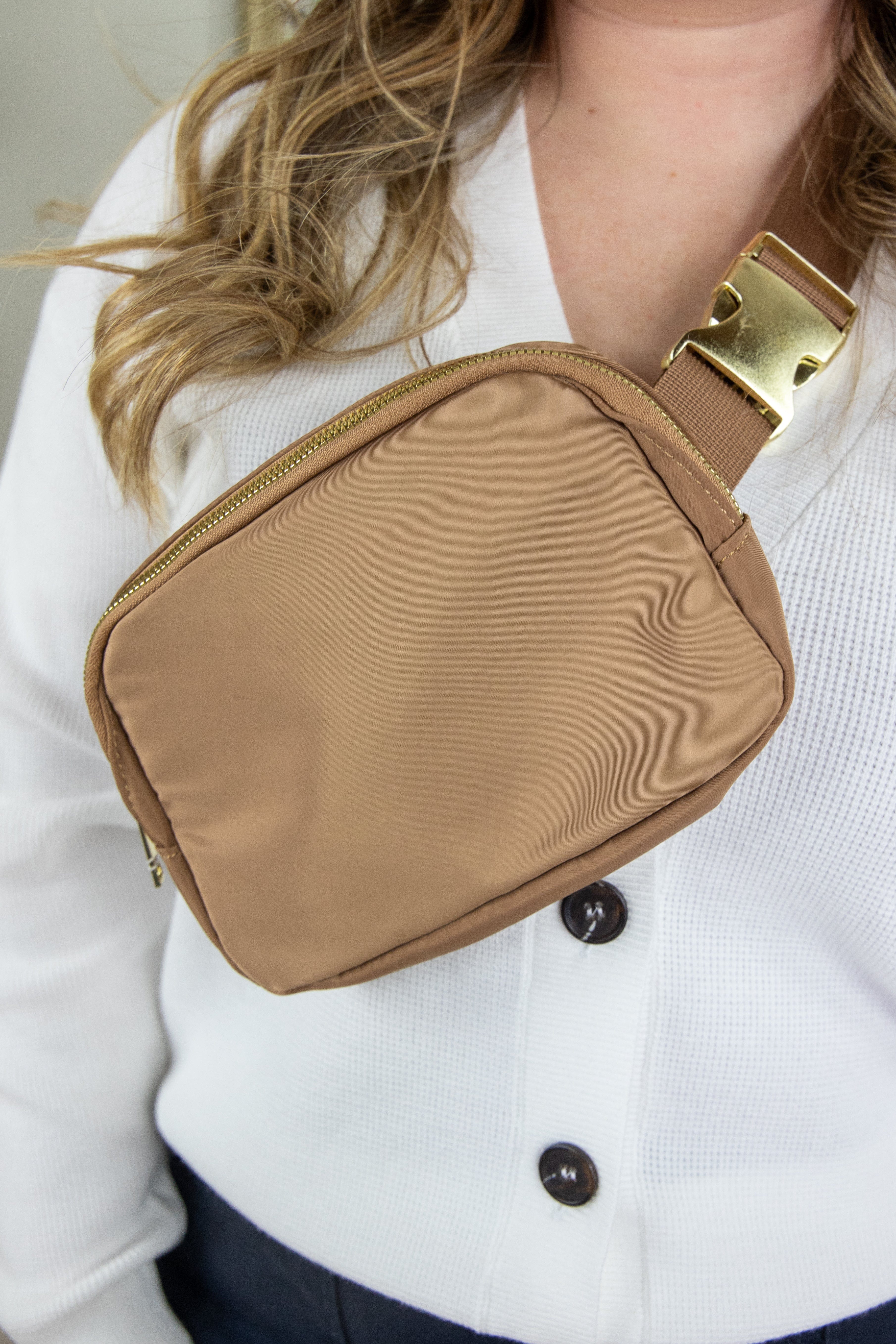 Tan & Gold Belt Bag