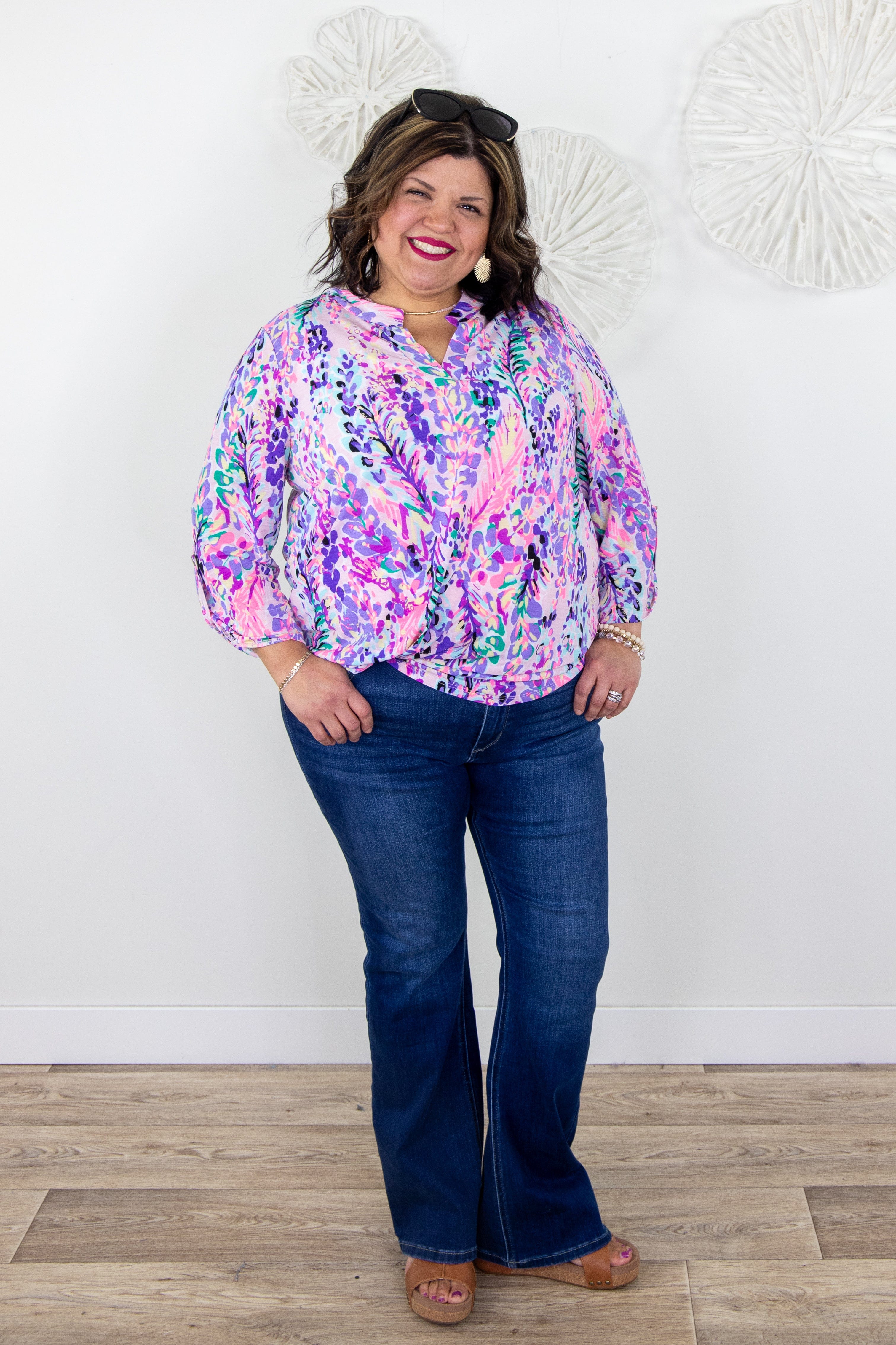 Bright Fields of Flowers Top Styled