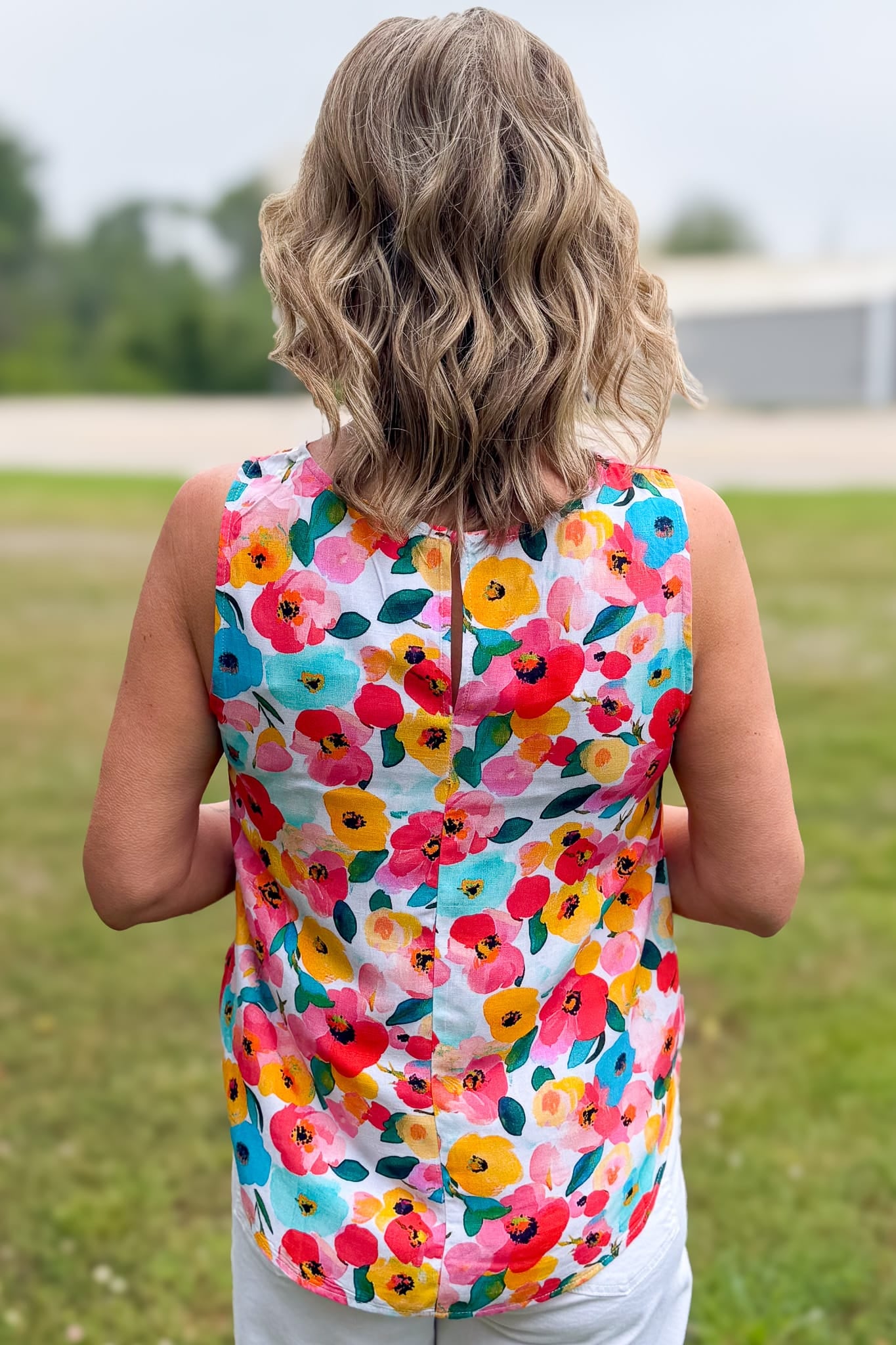 Coral Floral Tank Back