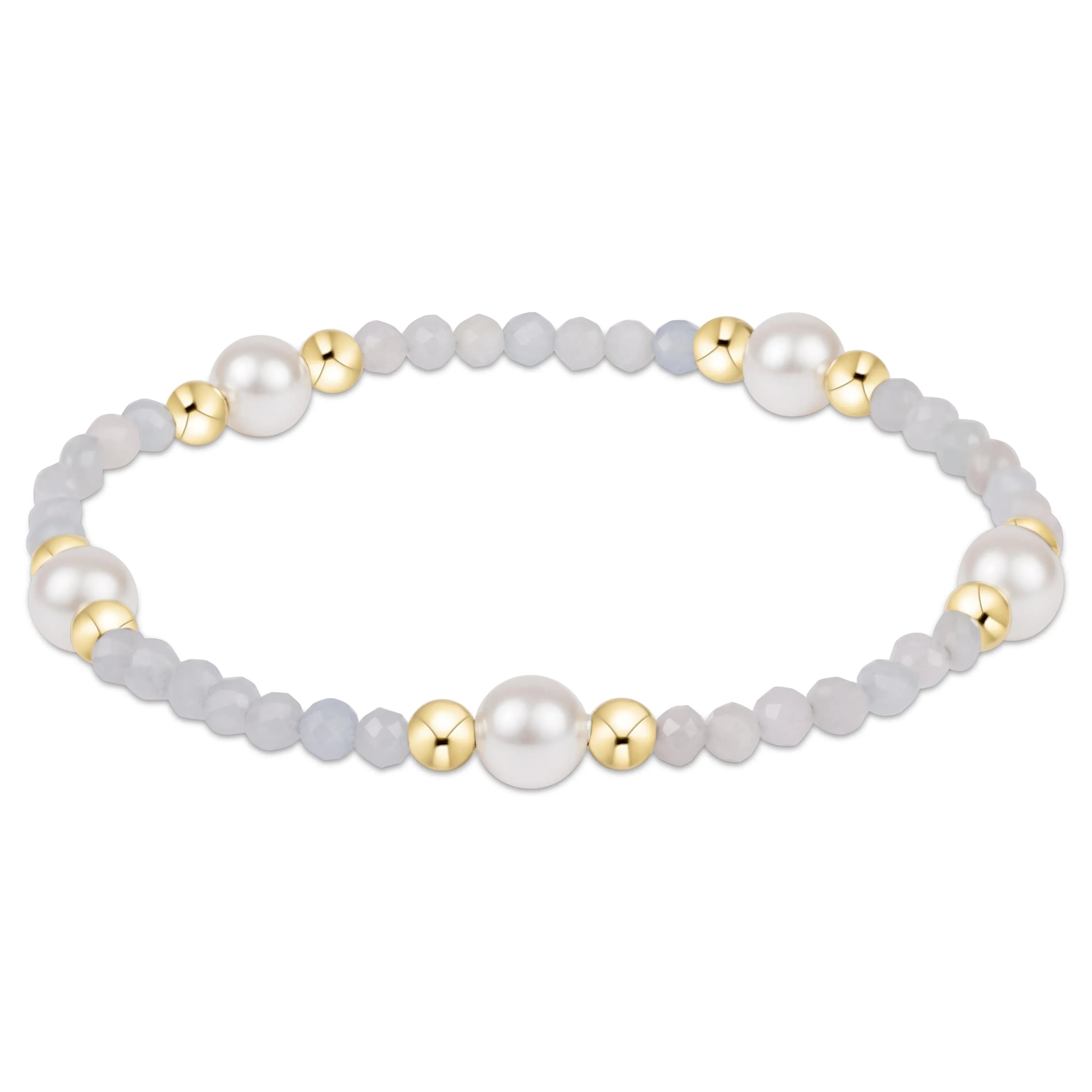 Extends Purpose Pearl 6mm Gem Bracelet - Aquamarine