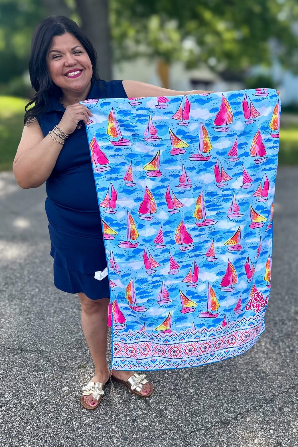 Sailboat Sky Microfiber Beach Towel