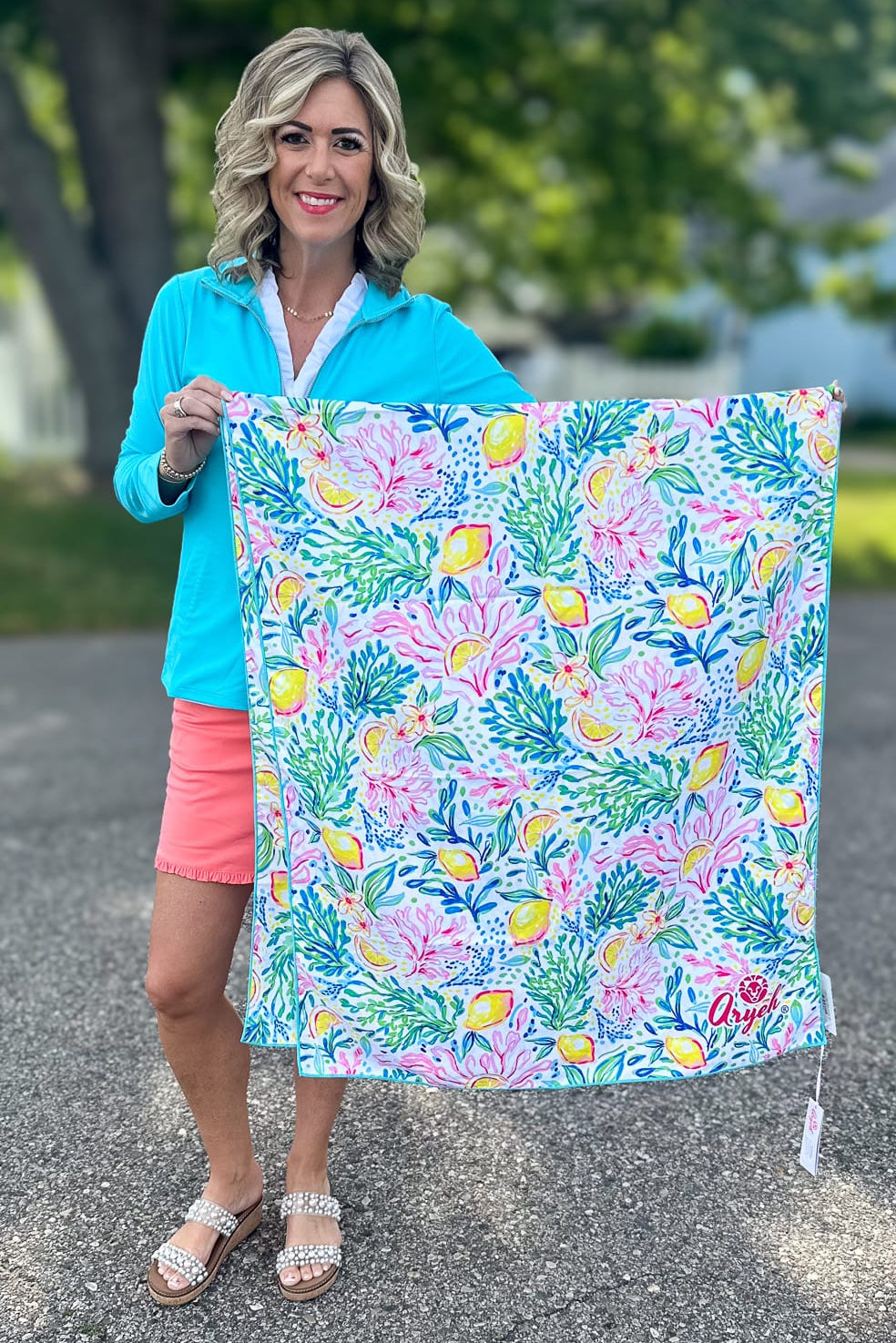 Lemon Microfiber Beach Towel