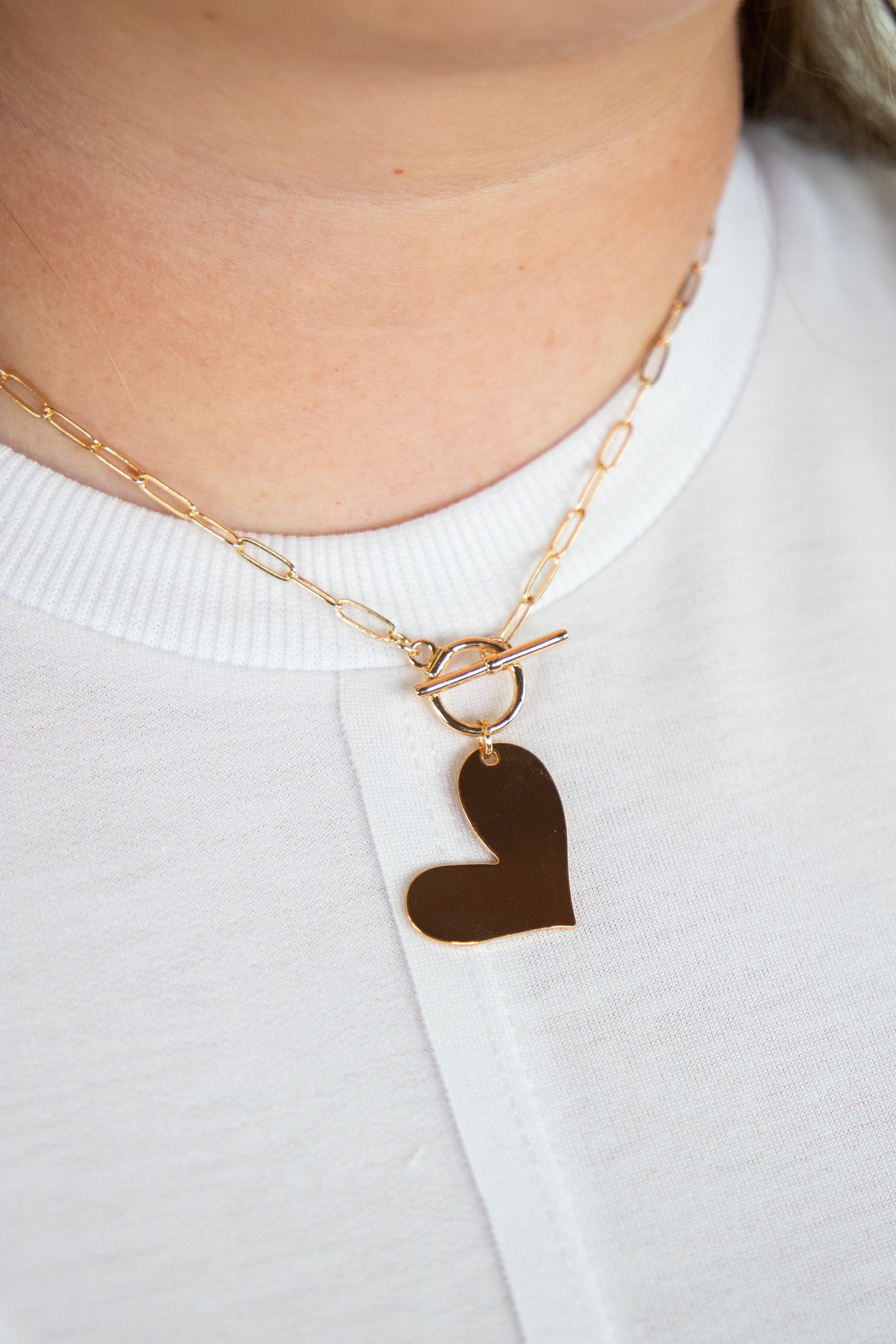 Gold Heart Charm Necklace
