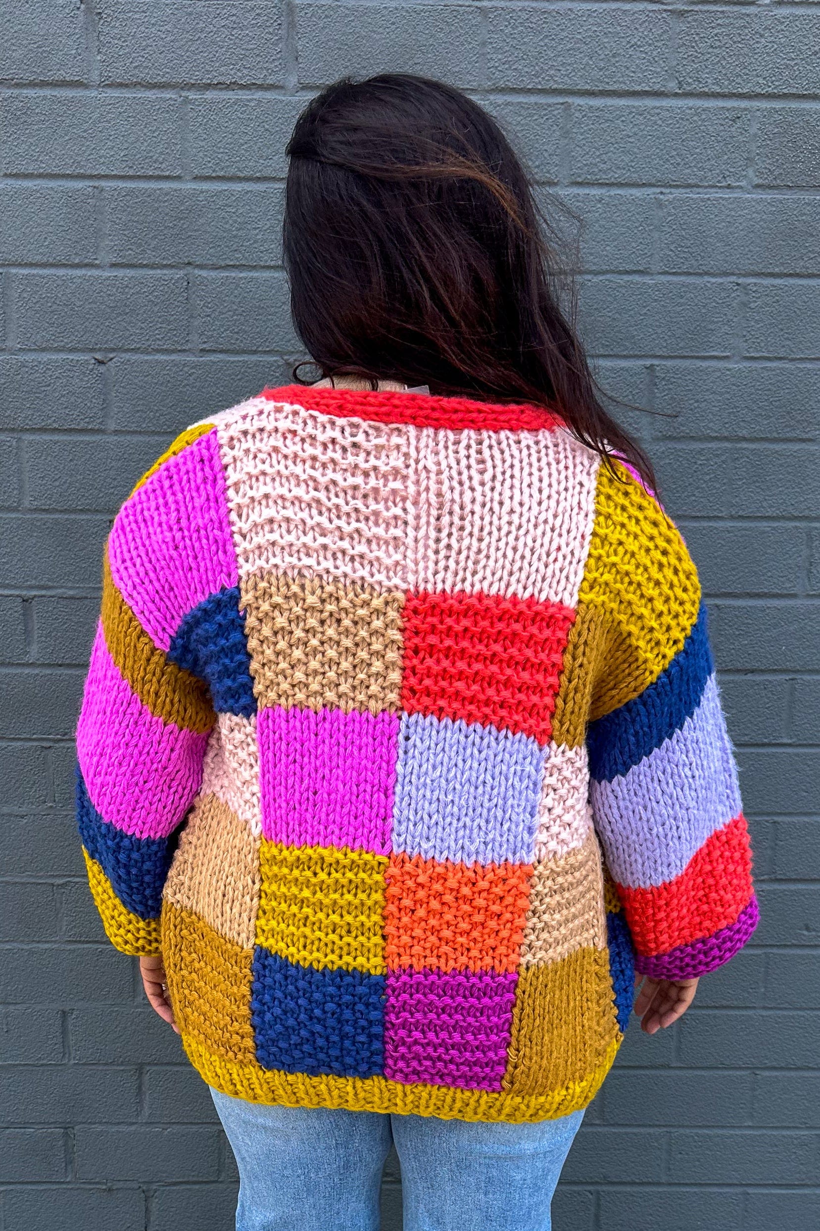 Multi Color Knit Cardigan styled