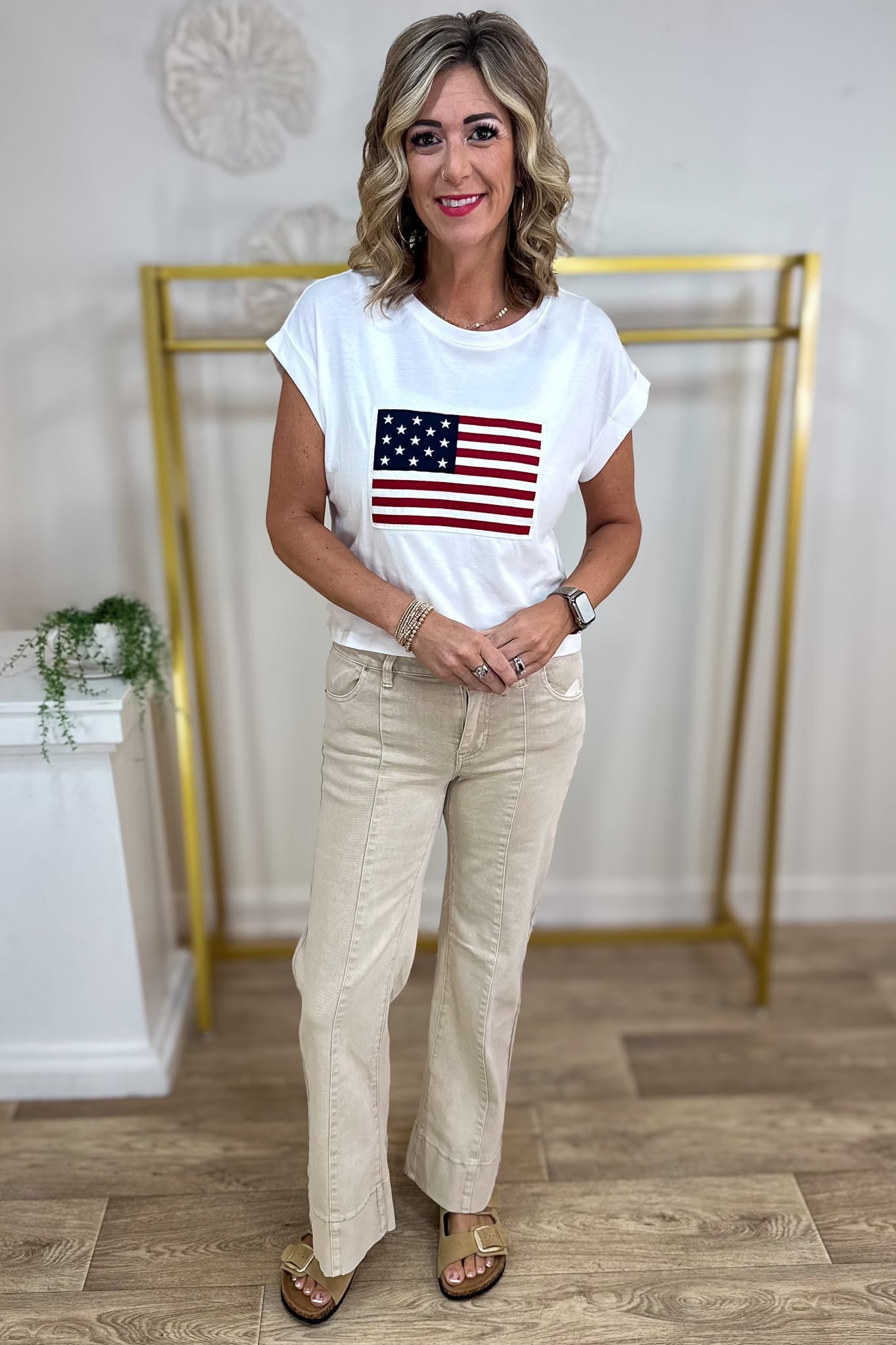 White American Flag Tee Styled