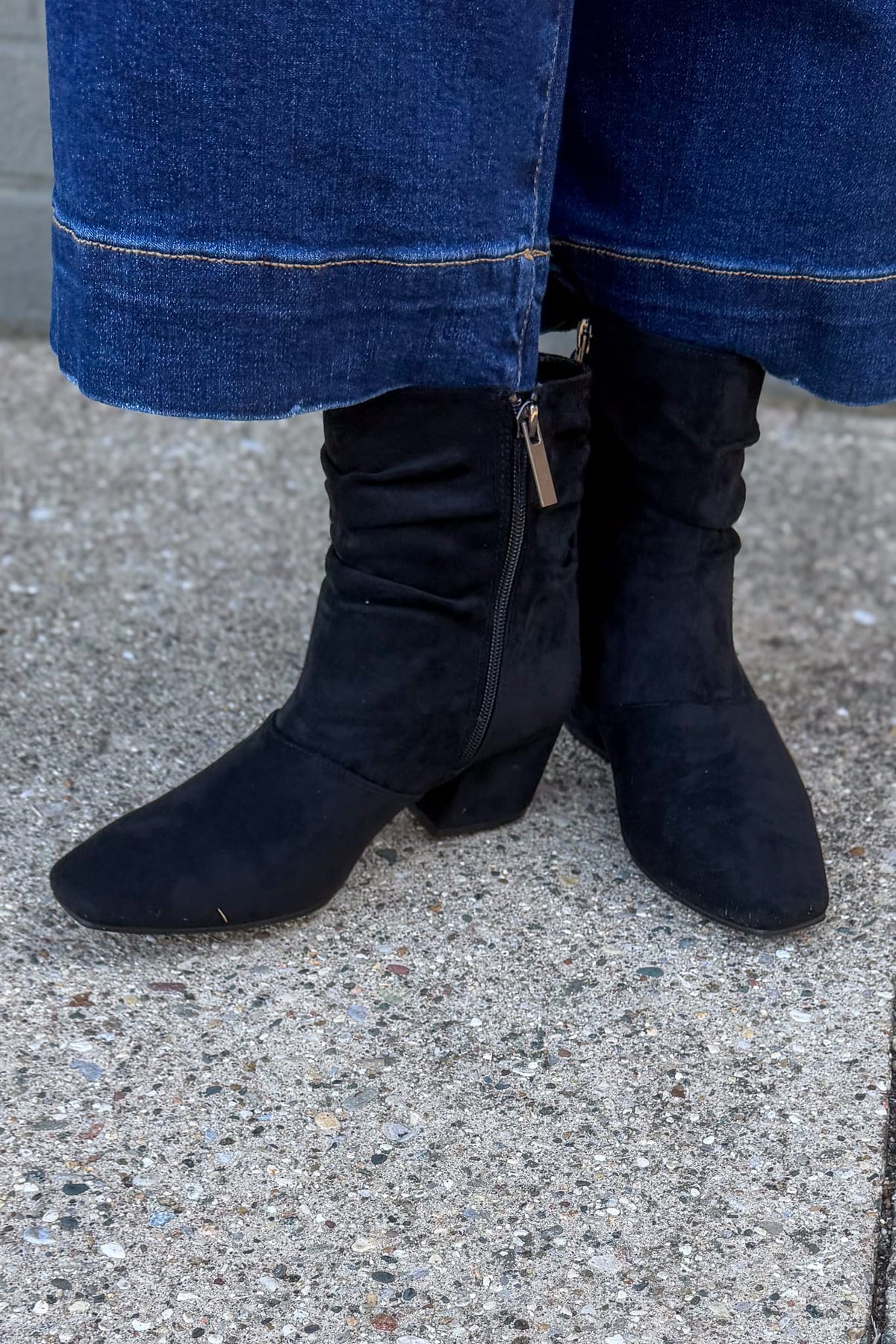 Addicted Black Faux Suede Boot