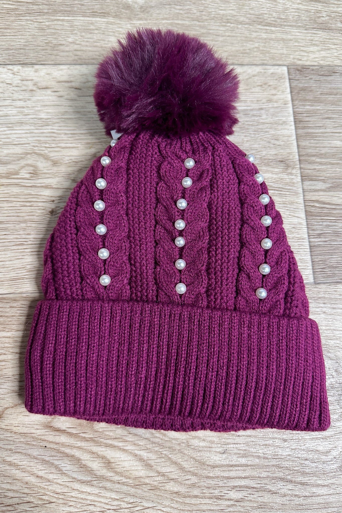 Pearly Eggplant Fur Lined Hat
