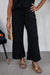 Black Glitter Textured Cropped Pants