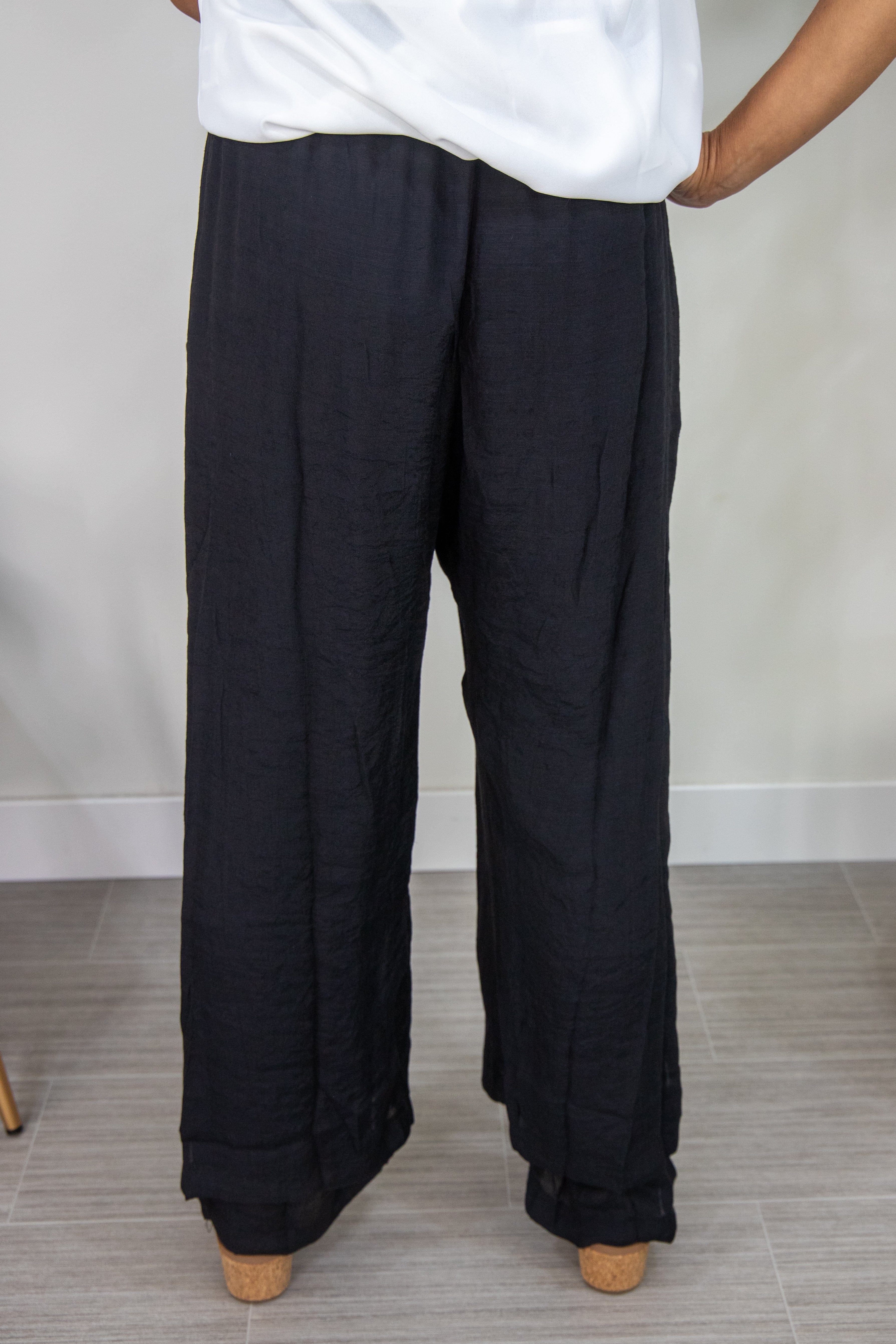Black Flowy Pant back