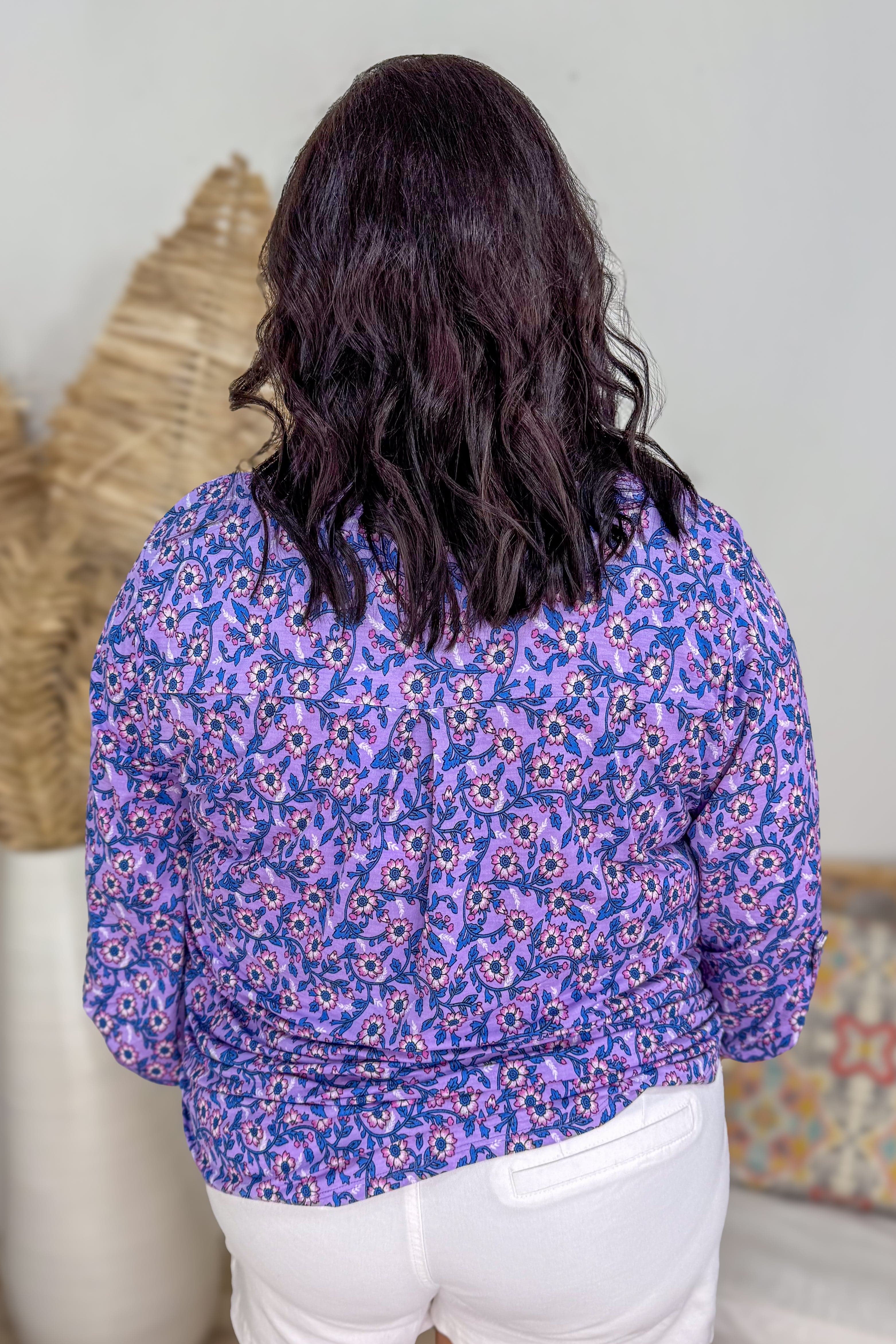 Lavender Vine Floral Lizzy Blouse