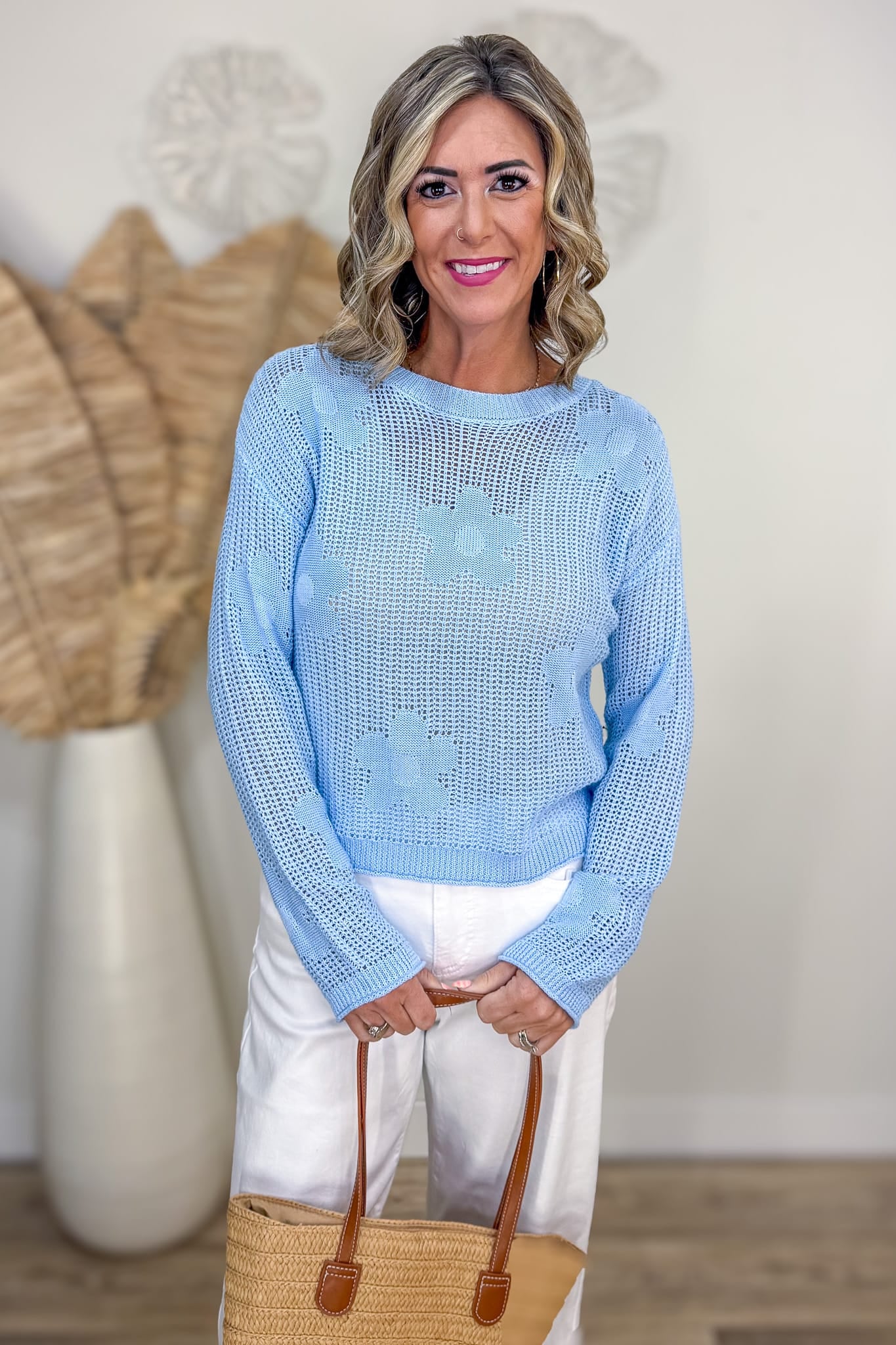 Baby Blue Flower Sweater
